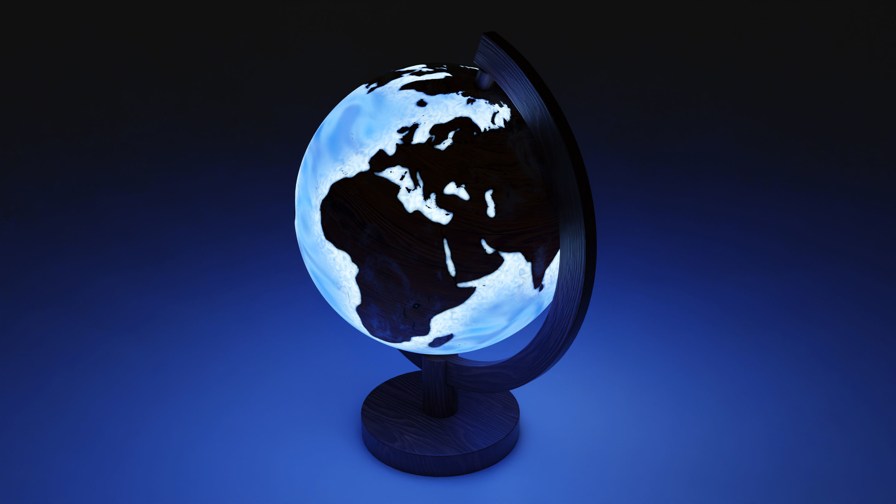 Epoxy Resin and Wood Globe 3D model_5