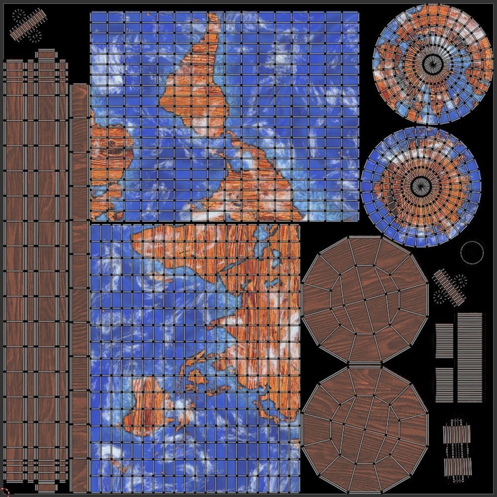Epoxy Resin and Wood Globe 3D model_20
