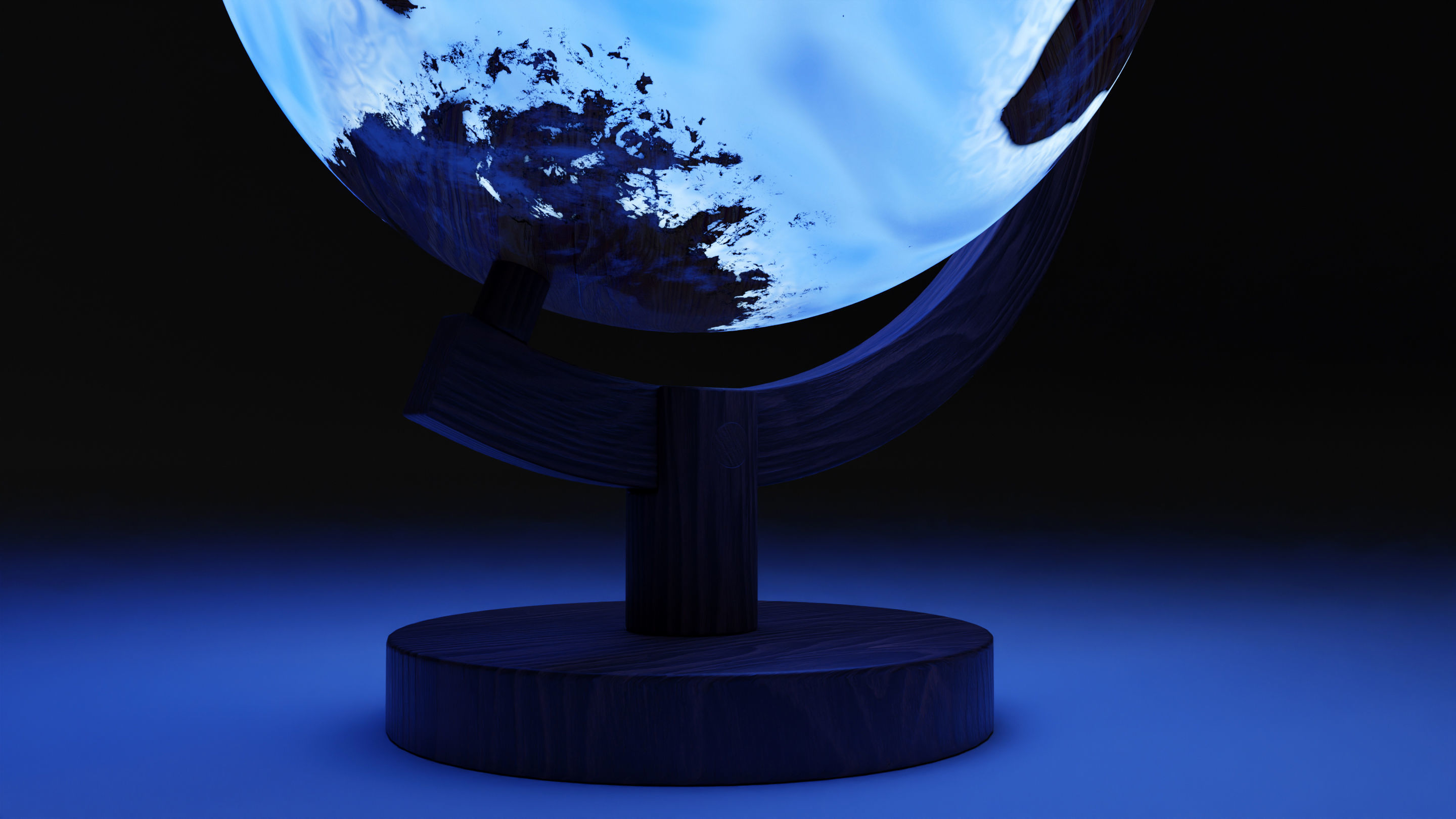 Epoxy Resin and Wood Globe 3D model_15