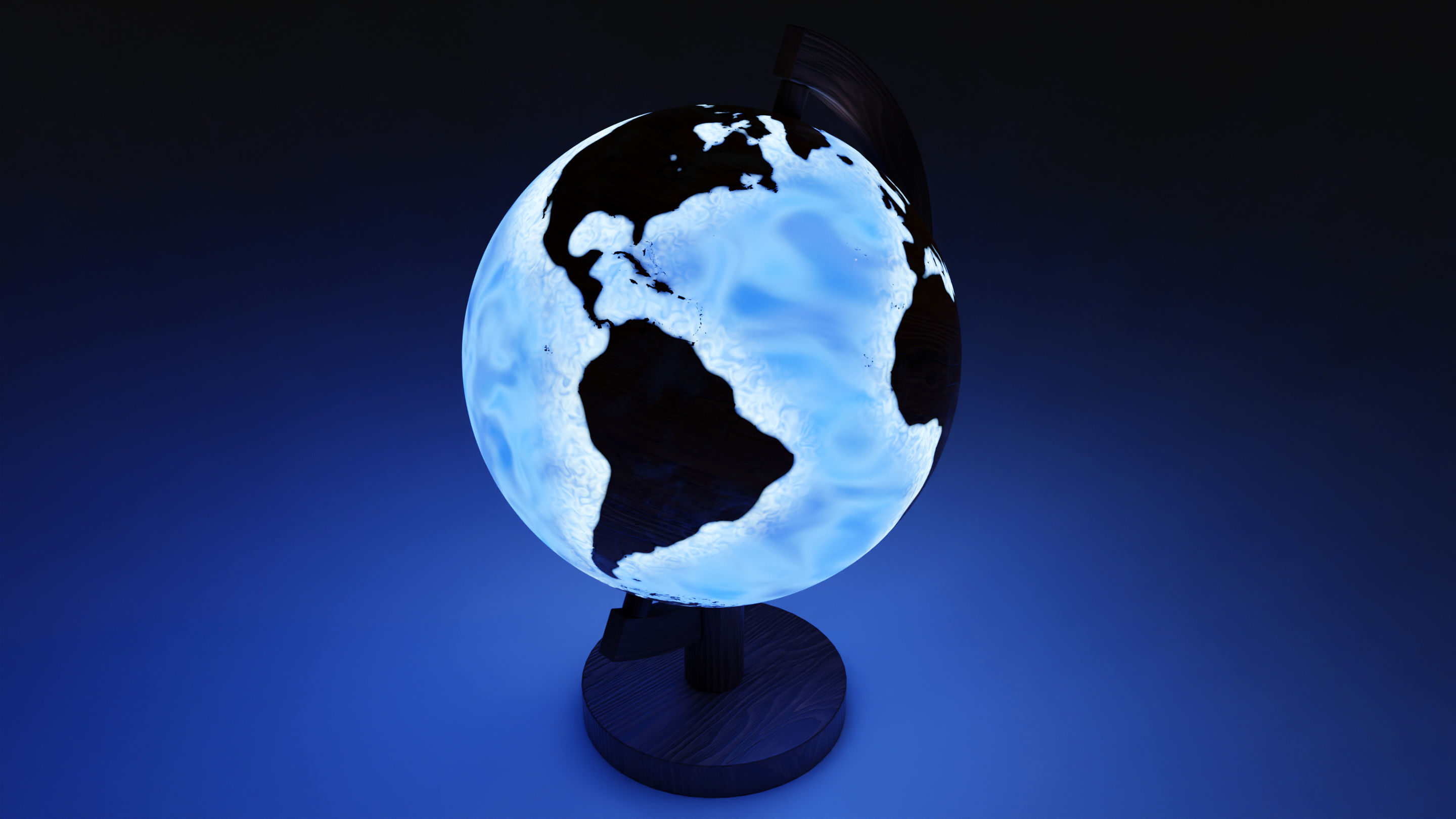 Epoxy Resin and Wood Globe 3D model_3