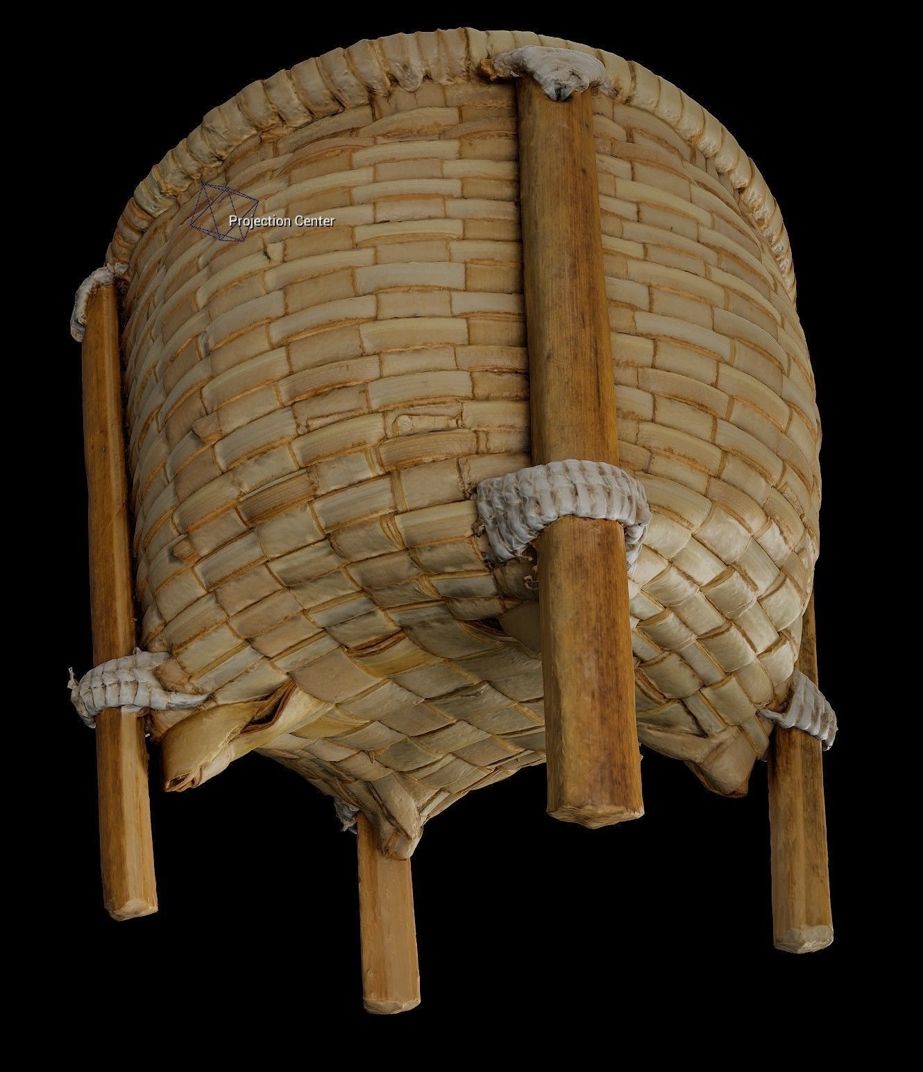 african rattan basket 3D model_2