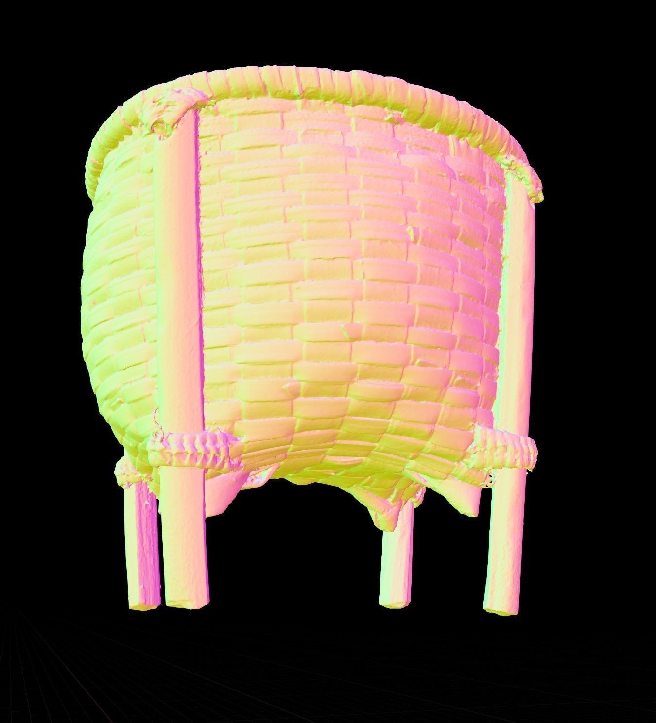 african rattan basket 3D model_10