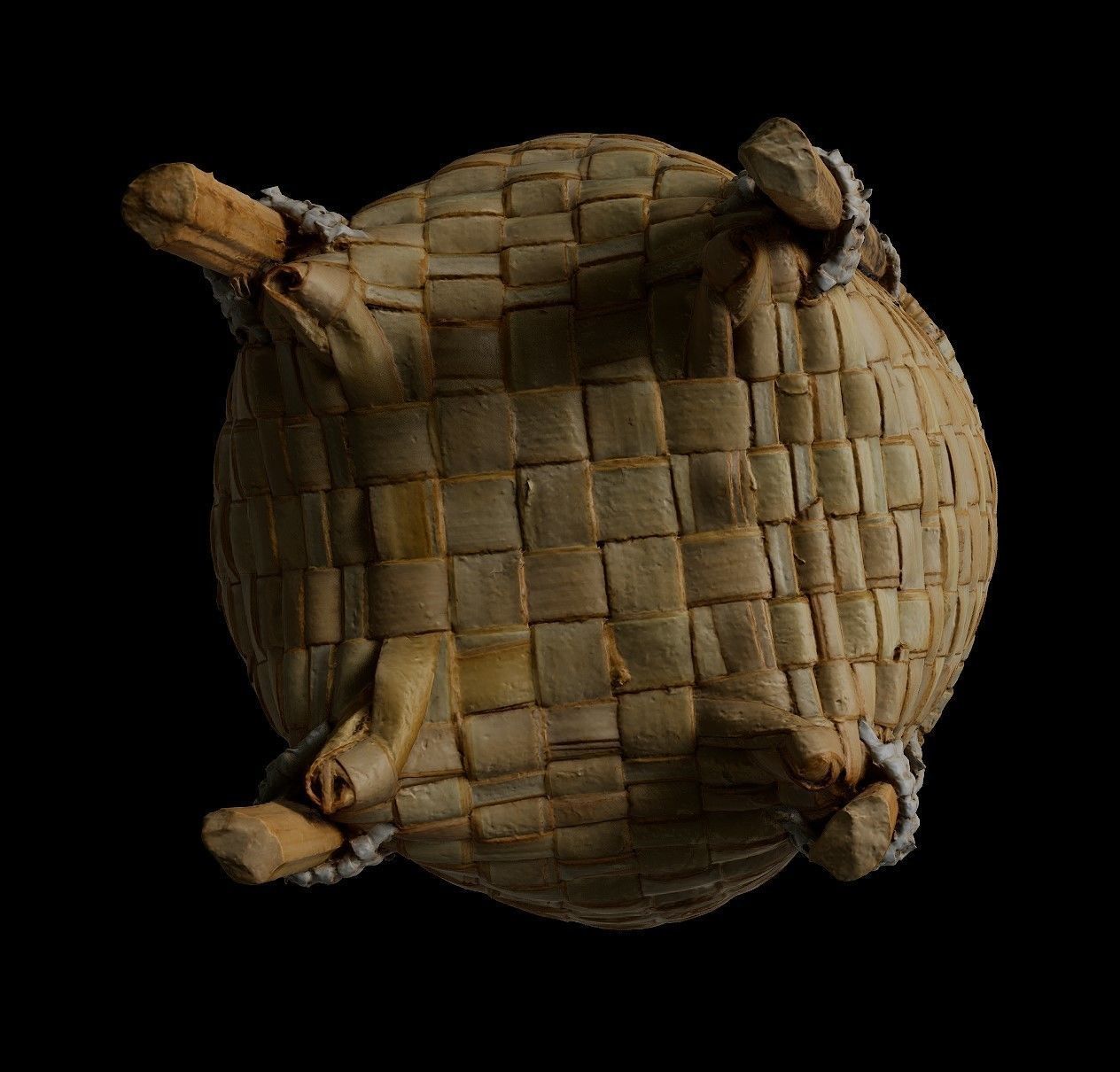 african rattan basket 3D model_4