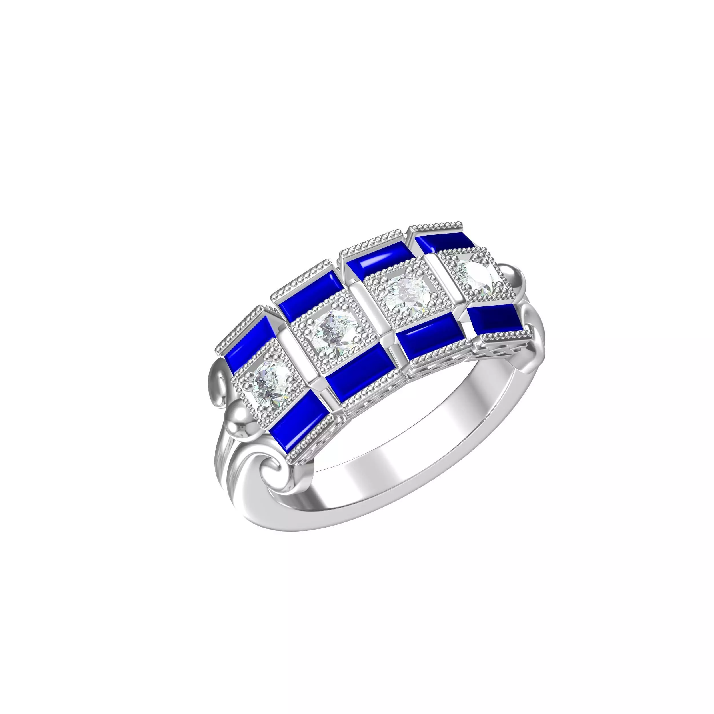 ArtDeco Ring 3D print model 3D print model_0