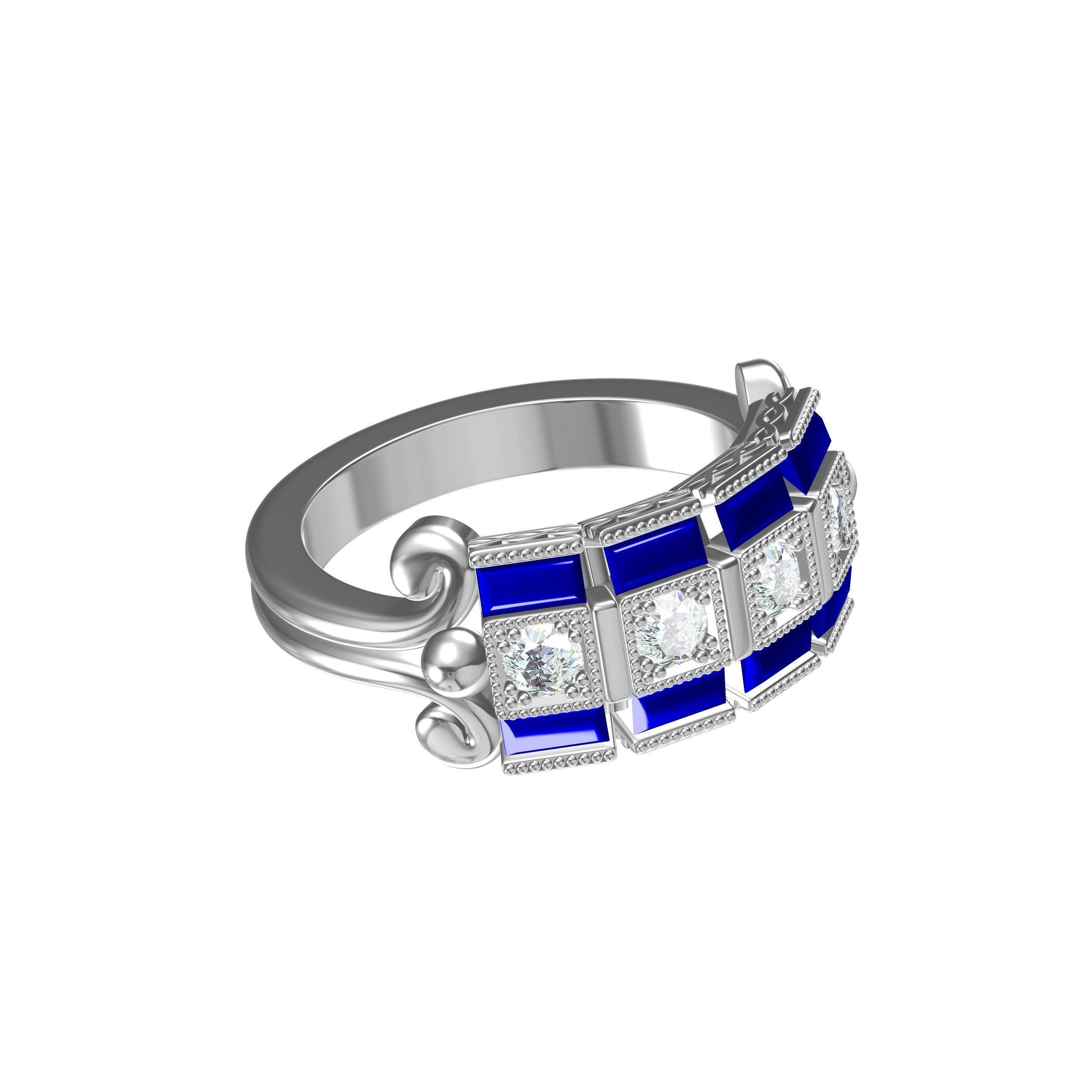 ArtDeco Ring 3D print model 3D print model_5