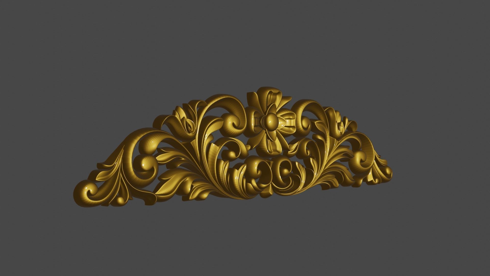 Decorative ornament plaque for furniture or church 3D print model_16