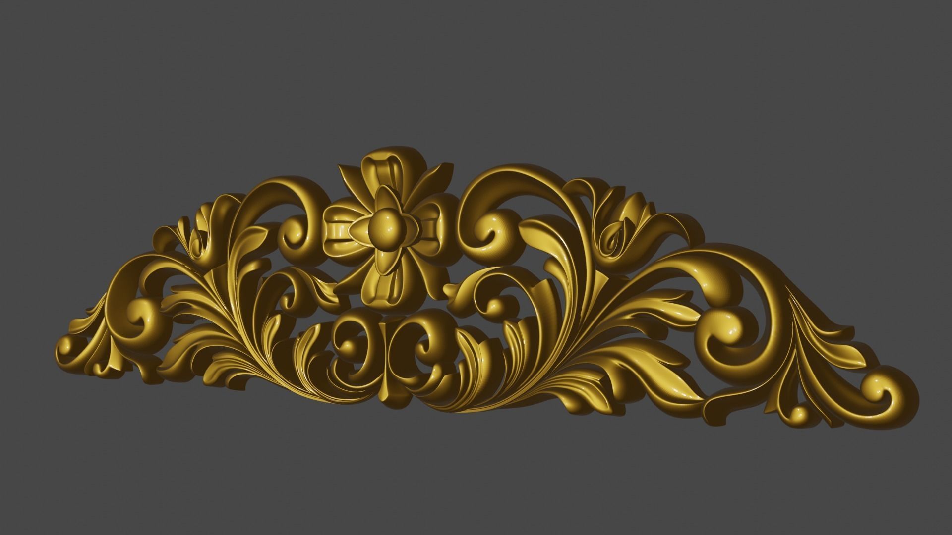 Decorative ornament plaque for furniture or church 3D print model_6