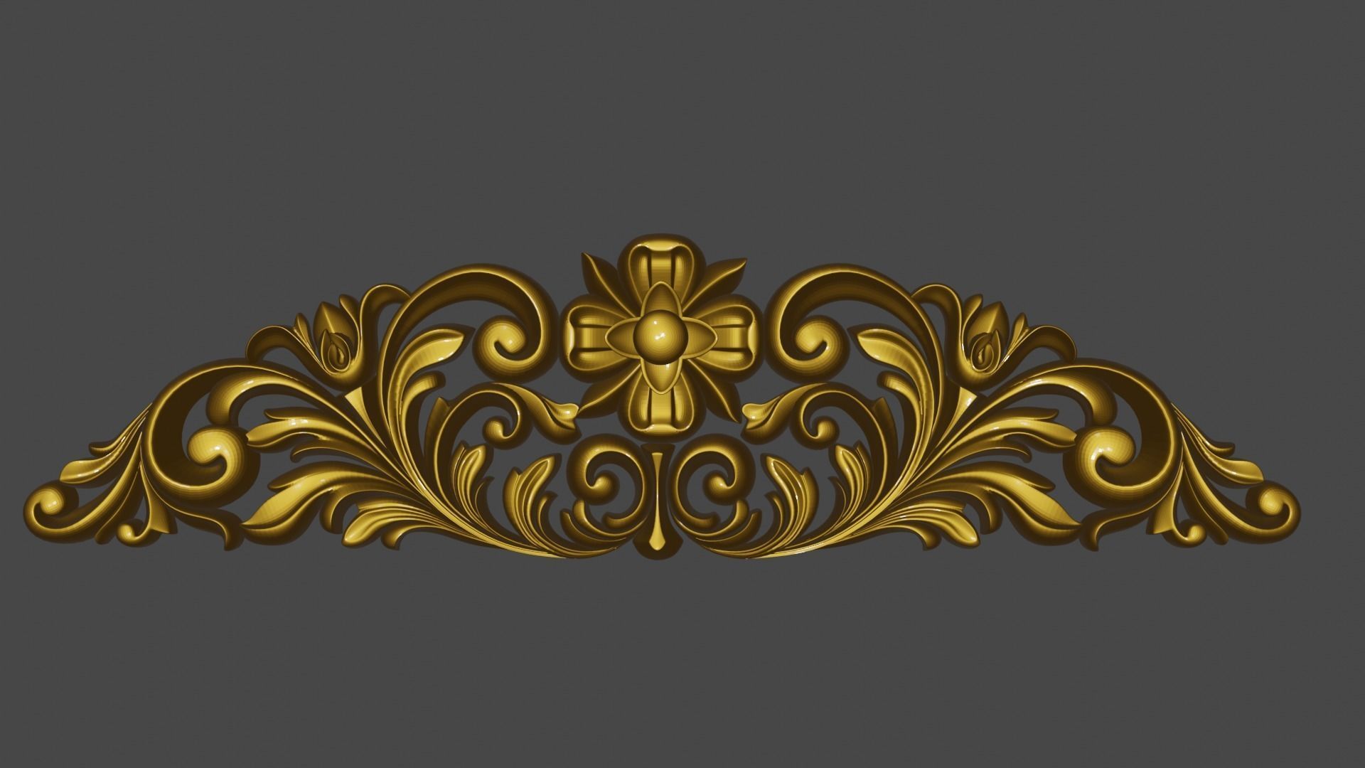 Decorative ornament plaque for furniture or church 3D print model_10