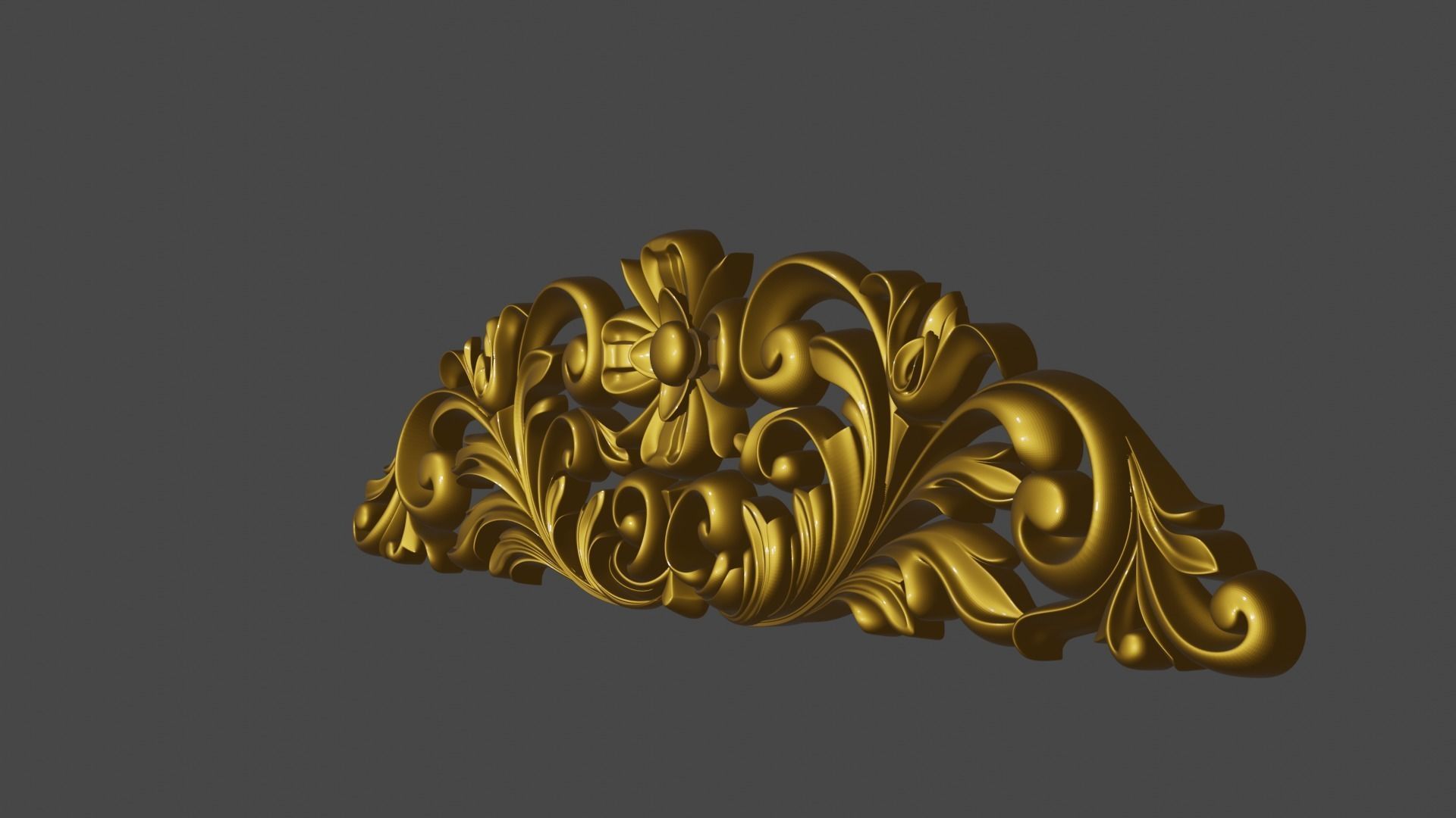 Decorative ornament plaque for furniture or church 3D print model_9