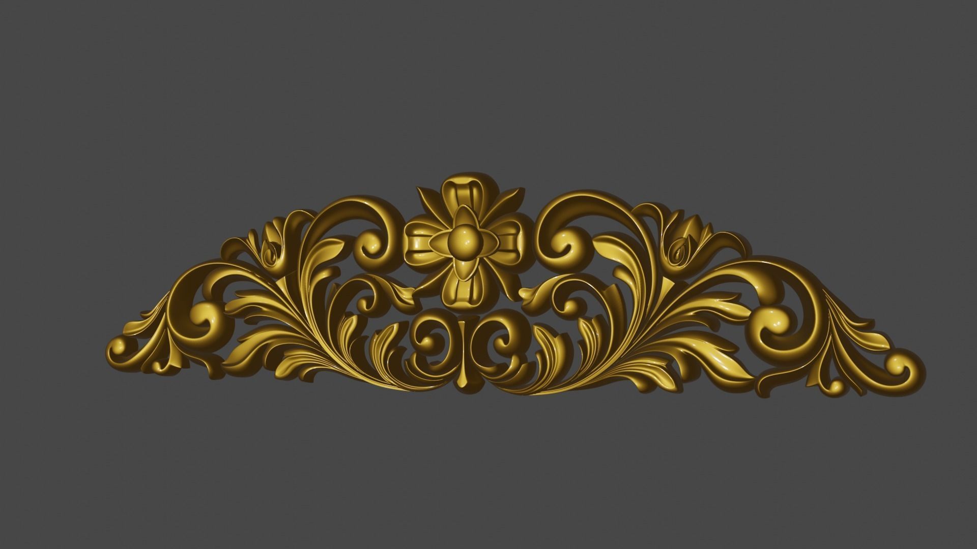 Decorative ornament plaque for furniture or church 3D print model_4