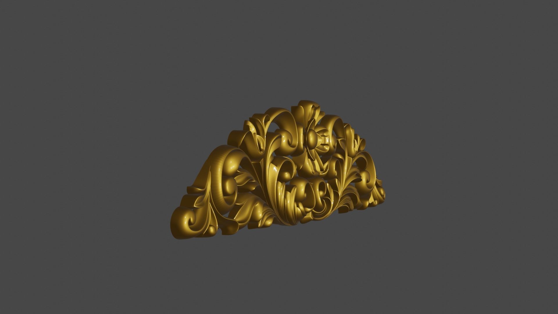 Decorative ornament plaque for furniture or church 3D print model_1