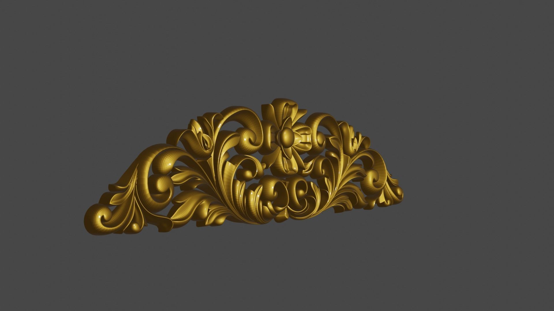 Decorative ornament plaque for furniture or church 3D print model_17