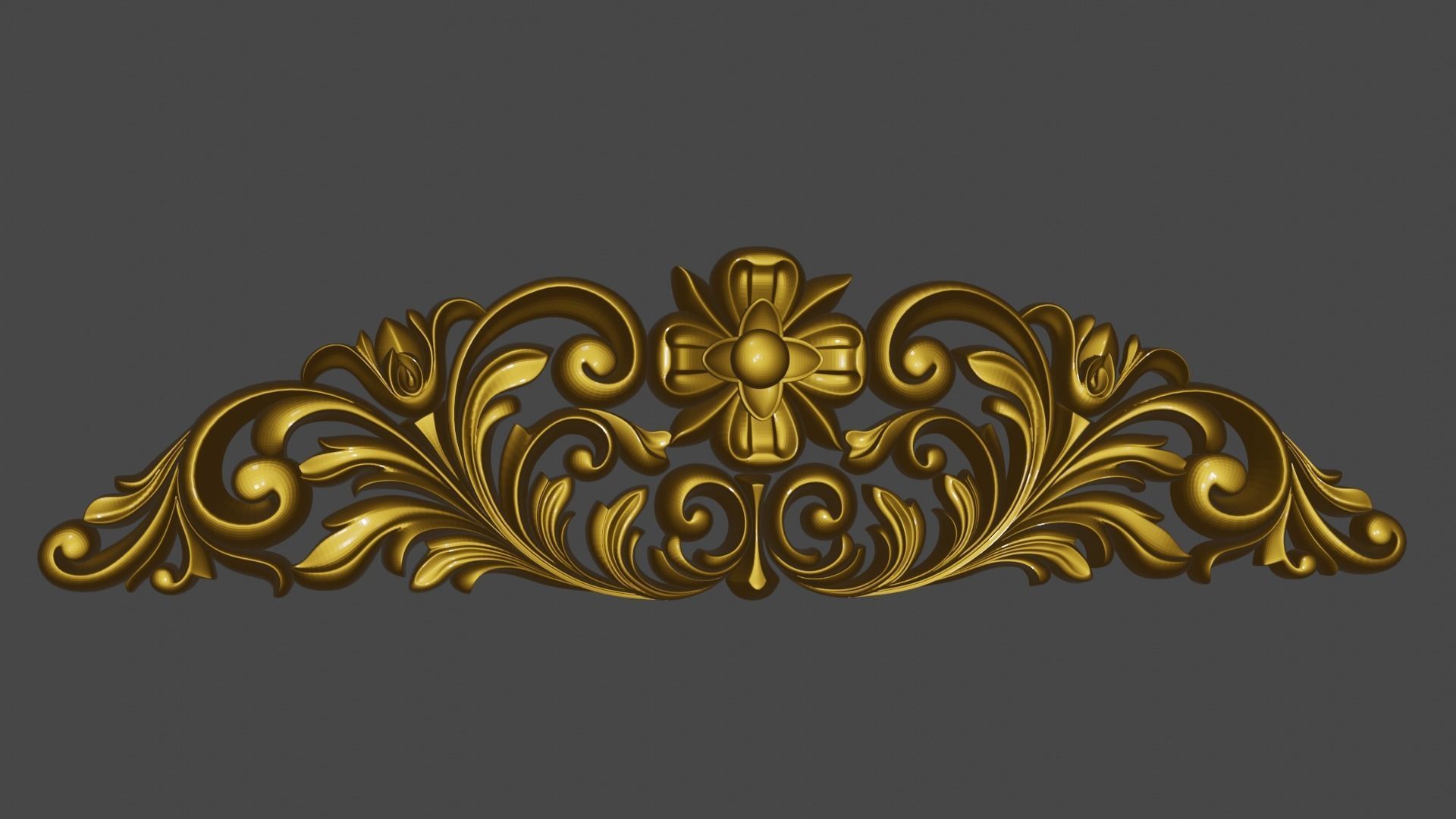 Decorative ornament plaque for furniture or church 3D print model_11