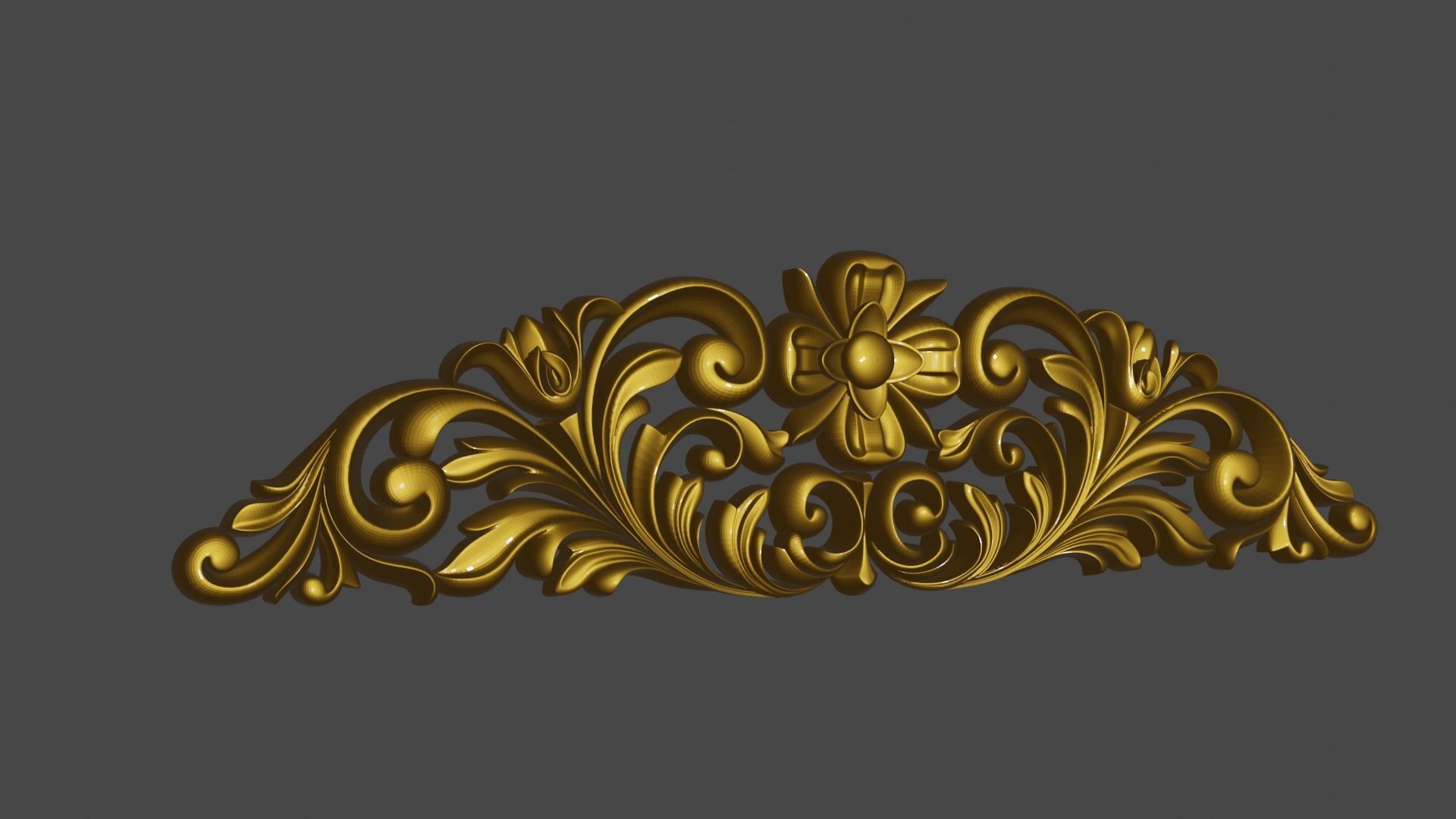 Decorative ornament plaque for furniture or church 3D print model_14