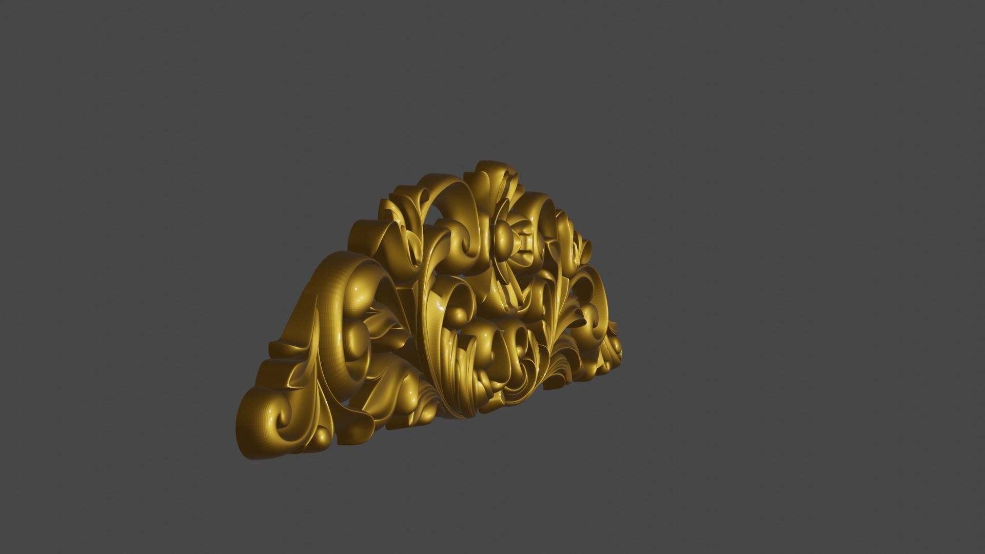 Decorative ornament plaque for furniture or church 3D print model_2