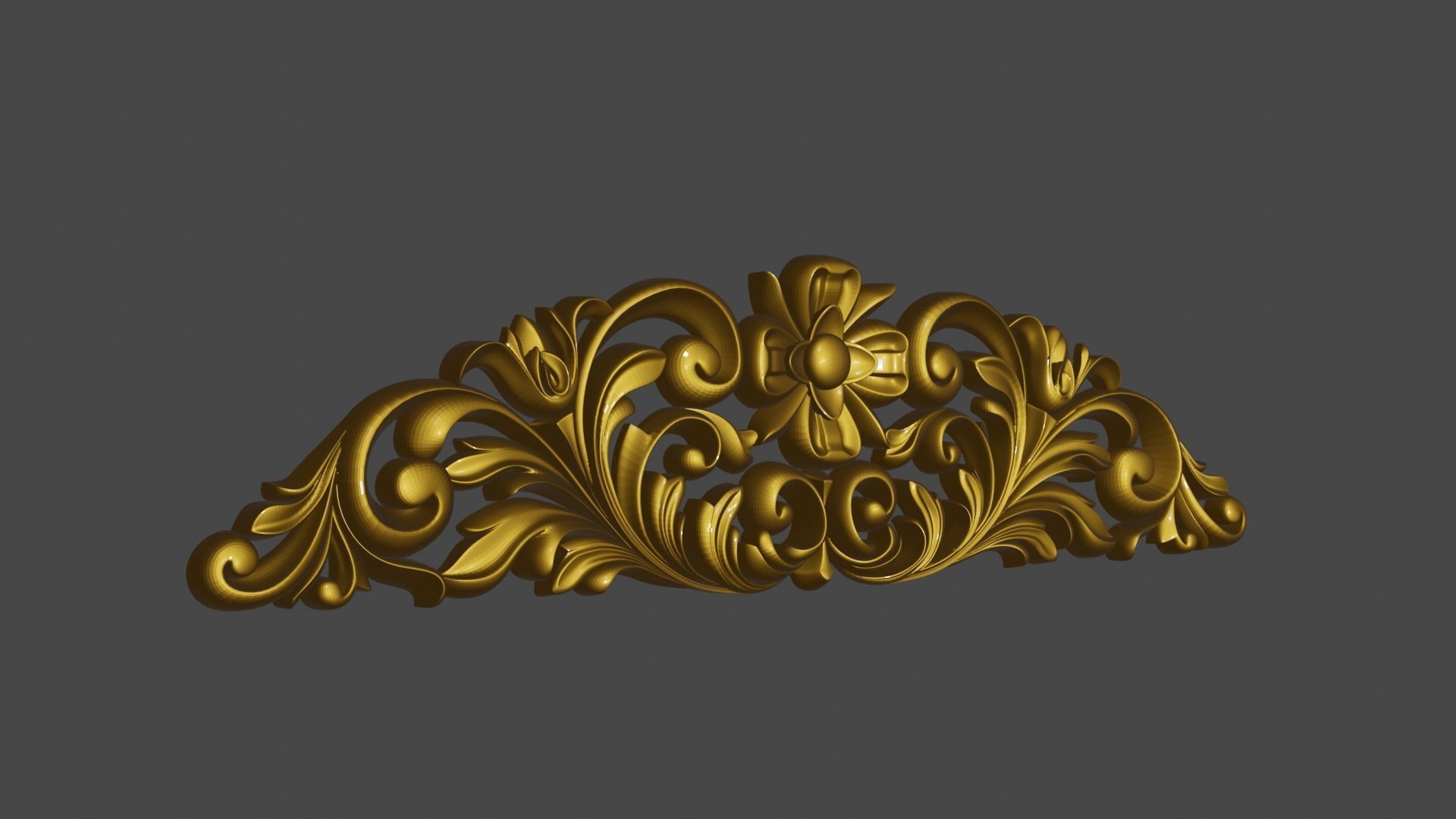 Decorative ornament plaque for furniture or church 3D print model_15