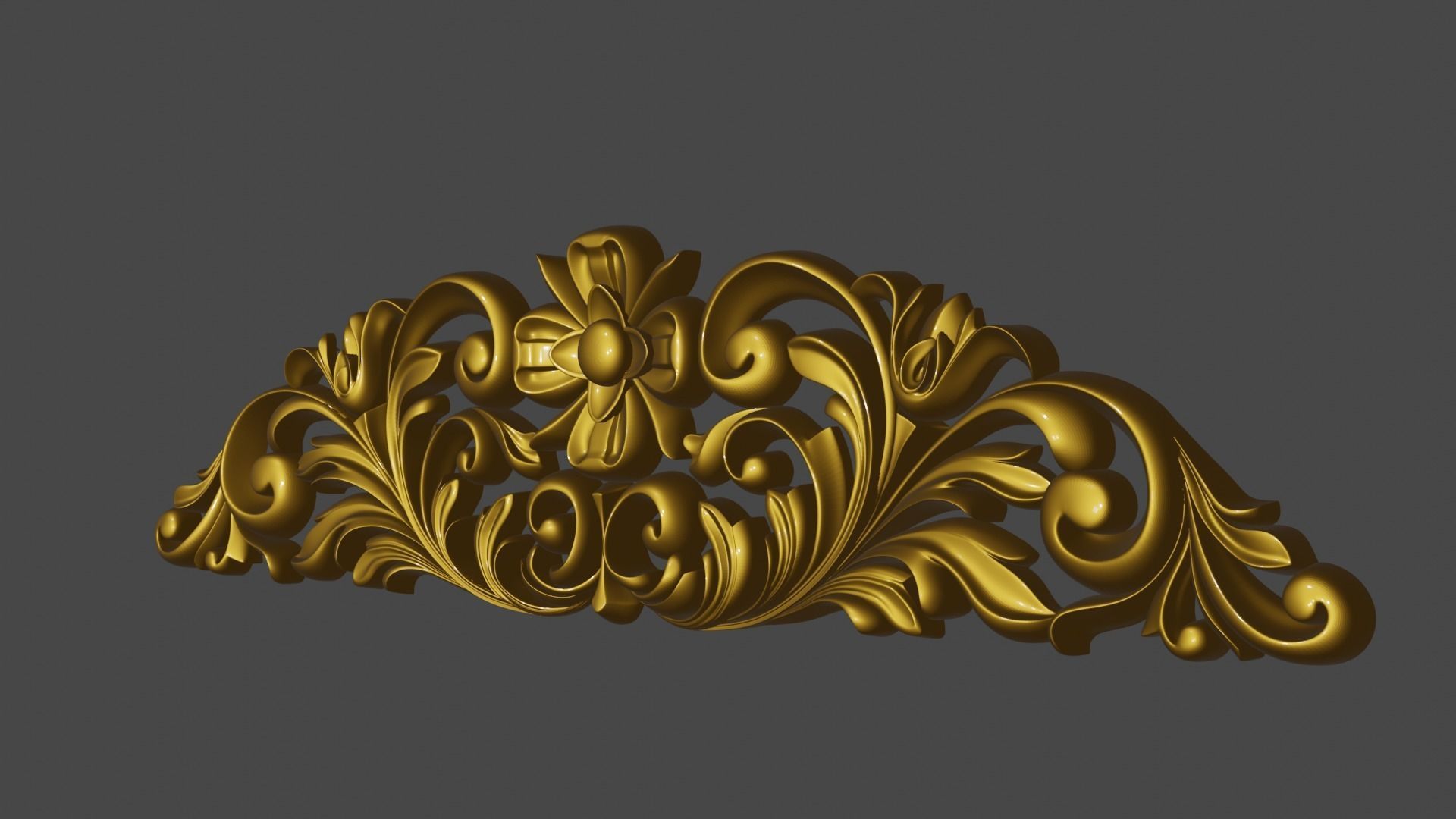 Decorative ornament plaque for furniture or church 3D print model_7
