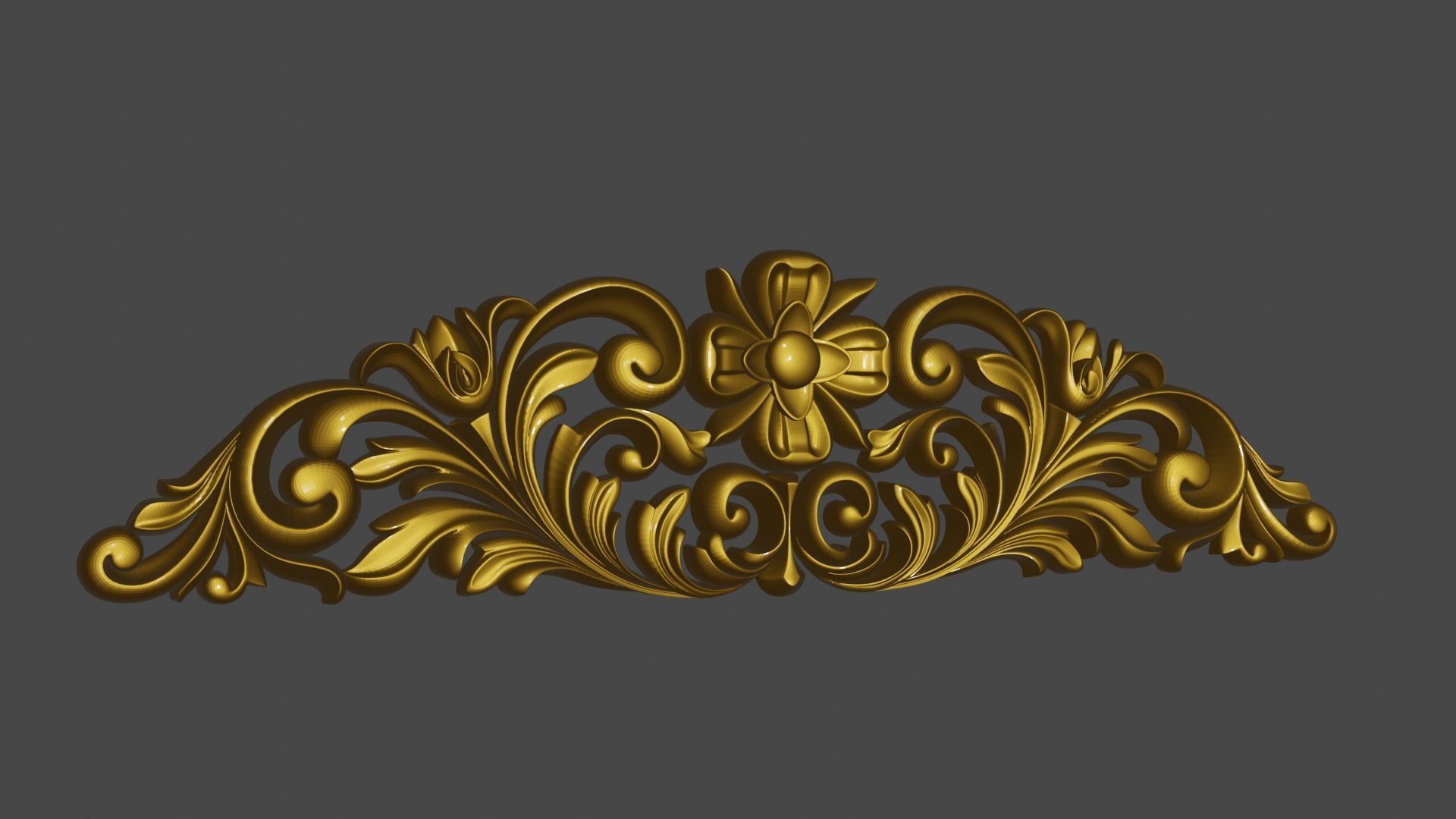 Decorative ornament plaque for furniture or church 3D print model_13