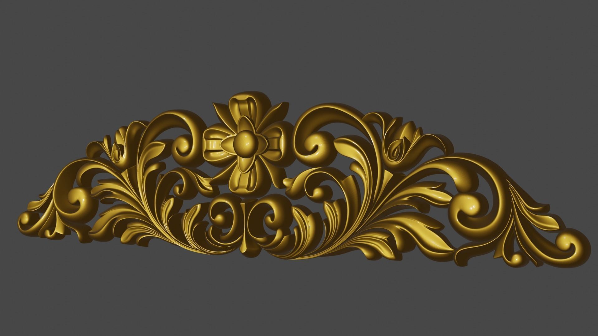 Decorative ornament plaque for furniture or church 3D print model_5