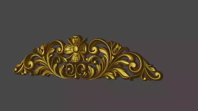 Decorative ornament plaque for furniture or church 3D print model