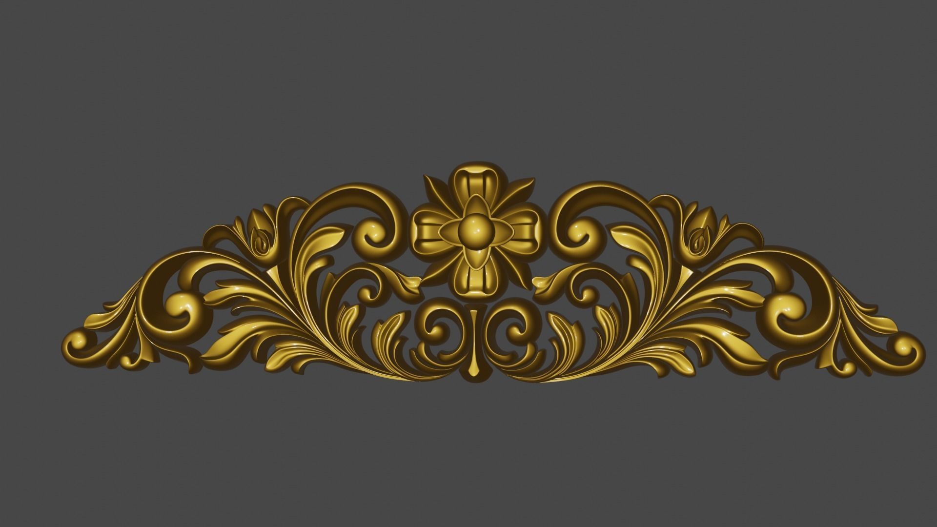 Decorative ornament plaque for furniture or church 3D print model_3