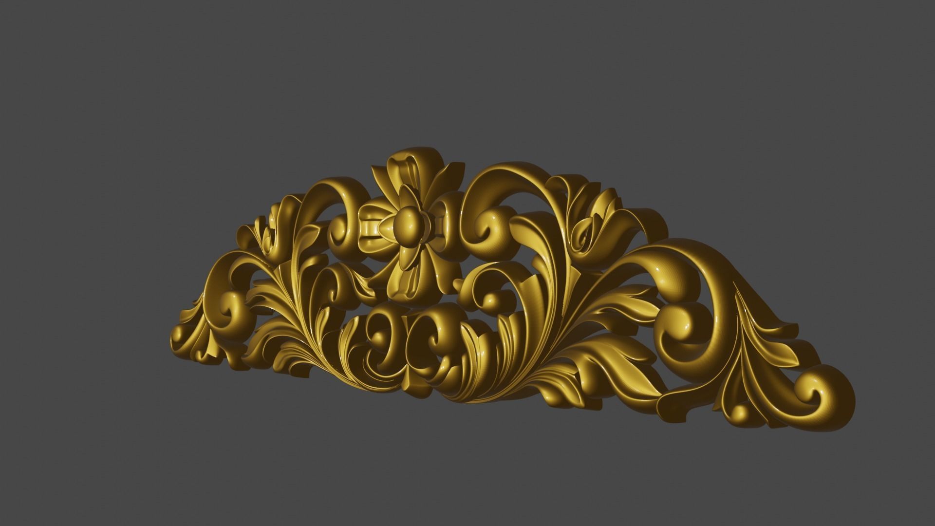 Decorative ornament plaque for furniture or church 3D print model_8