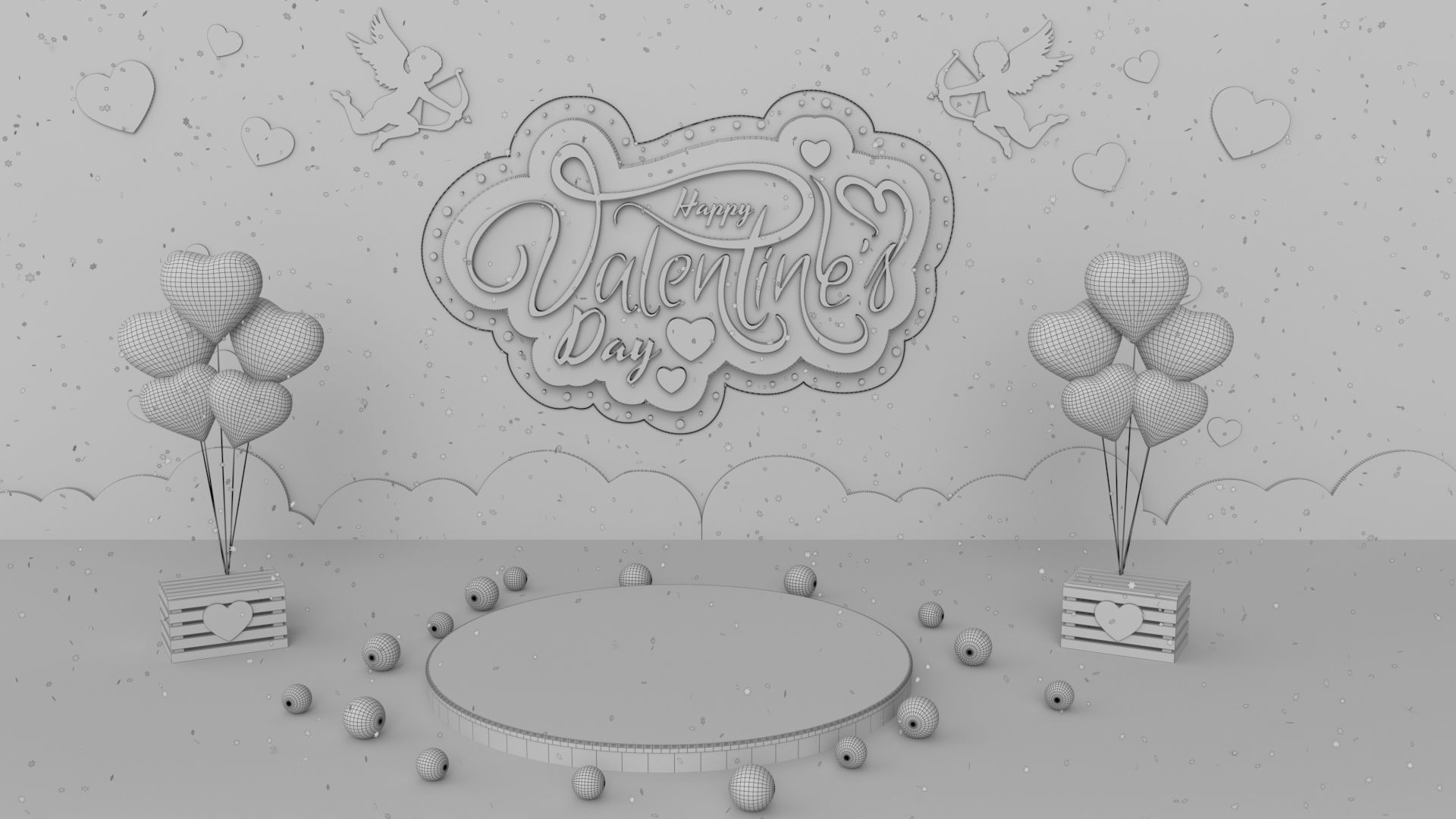 Valentines day 3D model_5