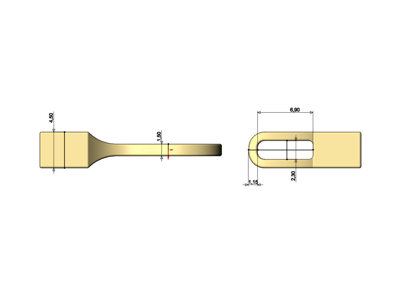 Simple hook clasp for bracelet and chain necklace closure 3D print model_8