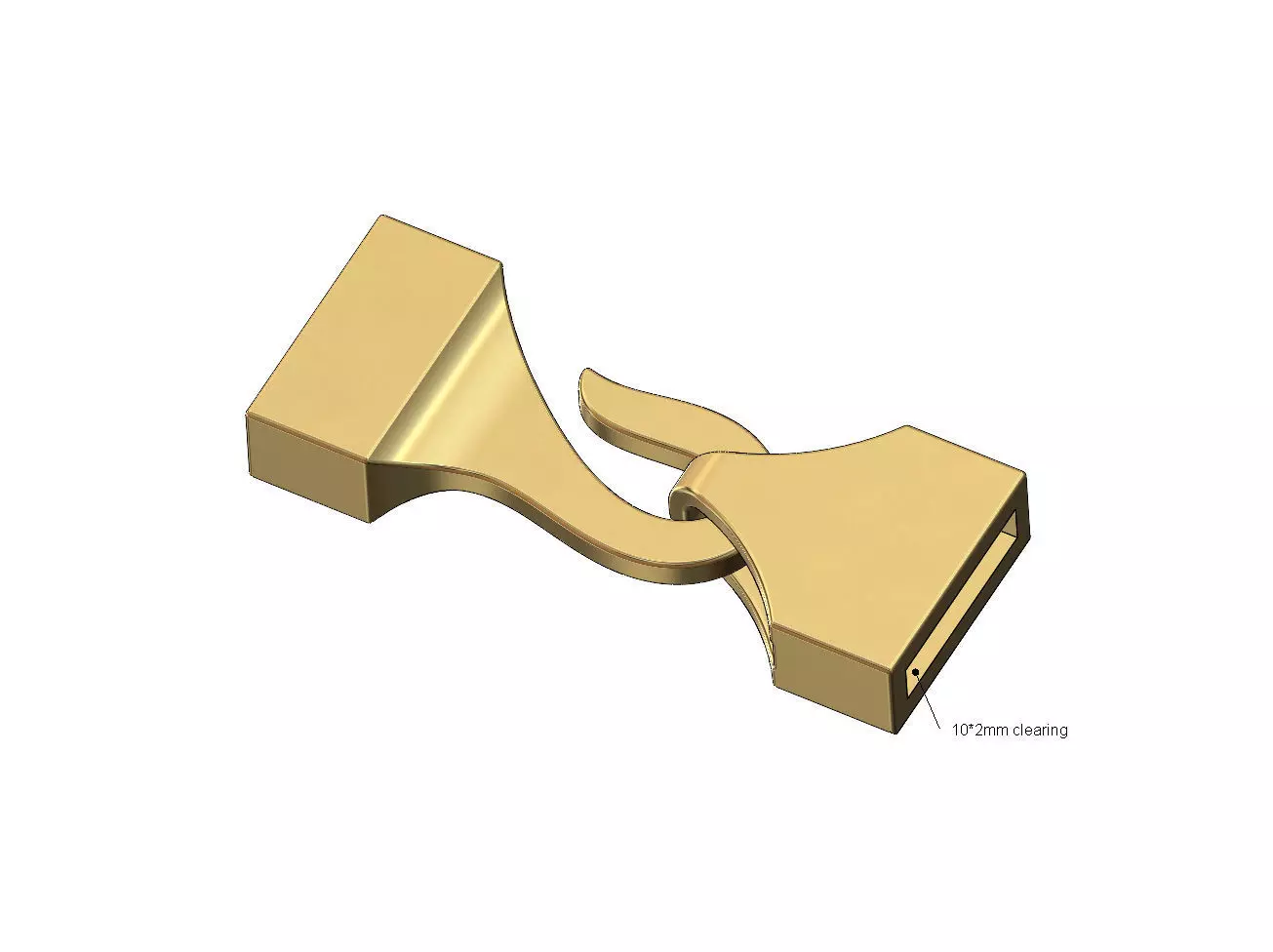 Simple hook clasp for bracelet and chain necklace closure 3D print model_0