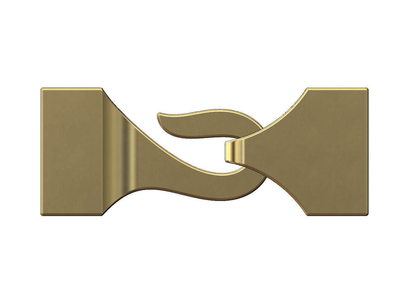 Simple hook clasp for bracelet and chain necklace closure 3D print model_2