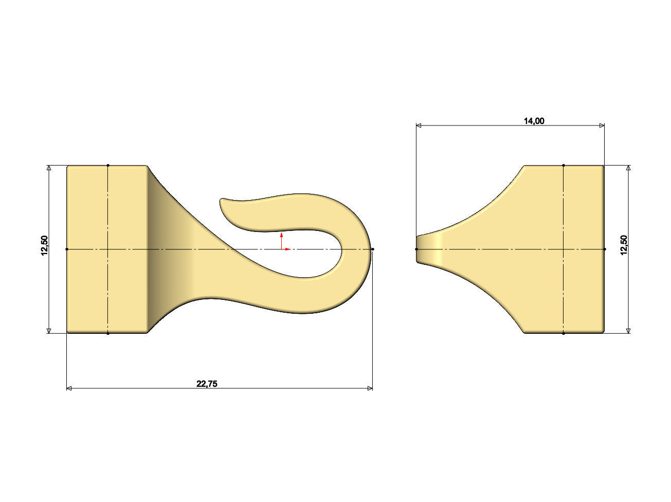Simple hook clasp for bracelet and chain necklace closure 3D print model_7