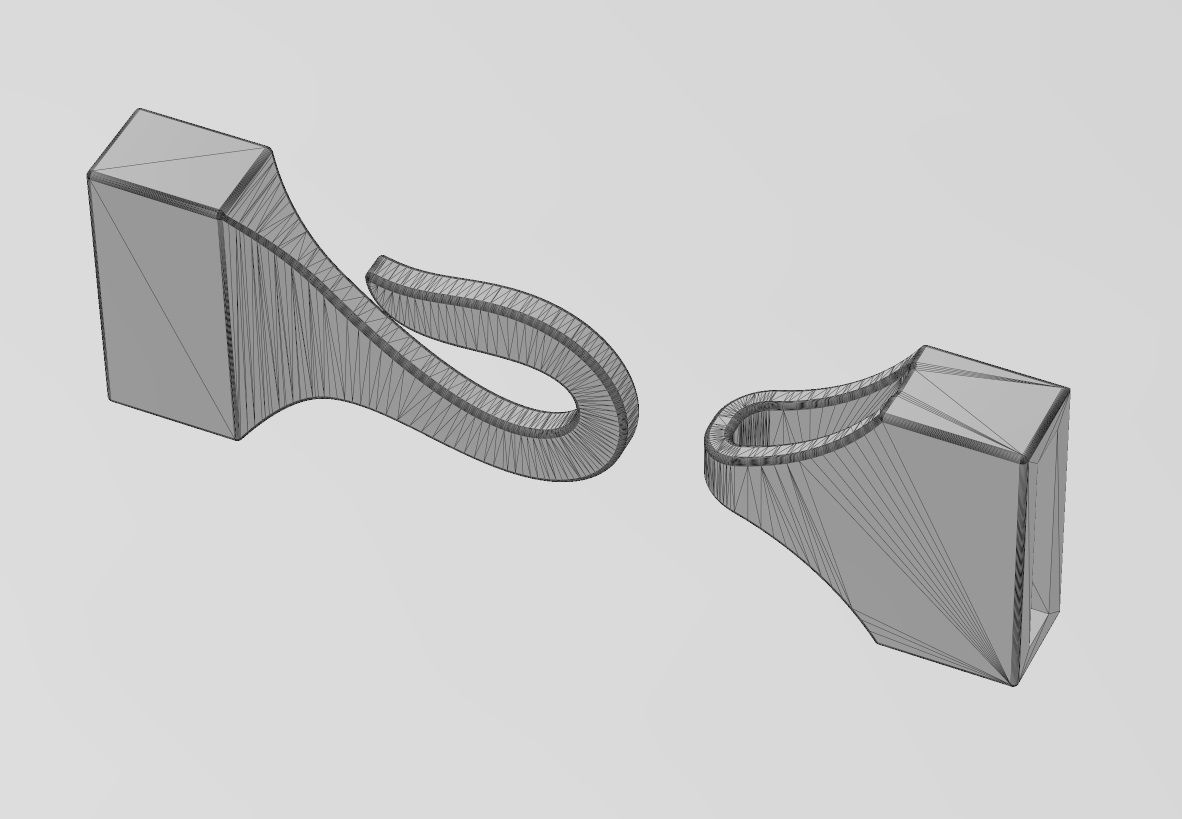Simple hook clasp for bracelet and chain necklace closure 3D print model_13