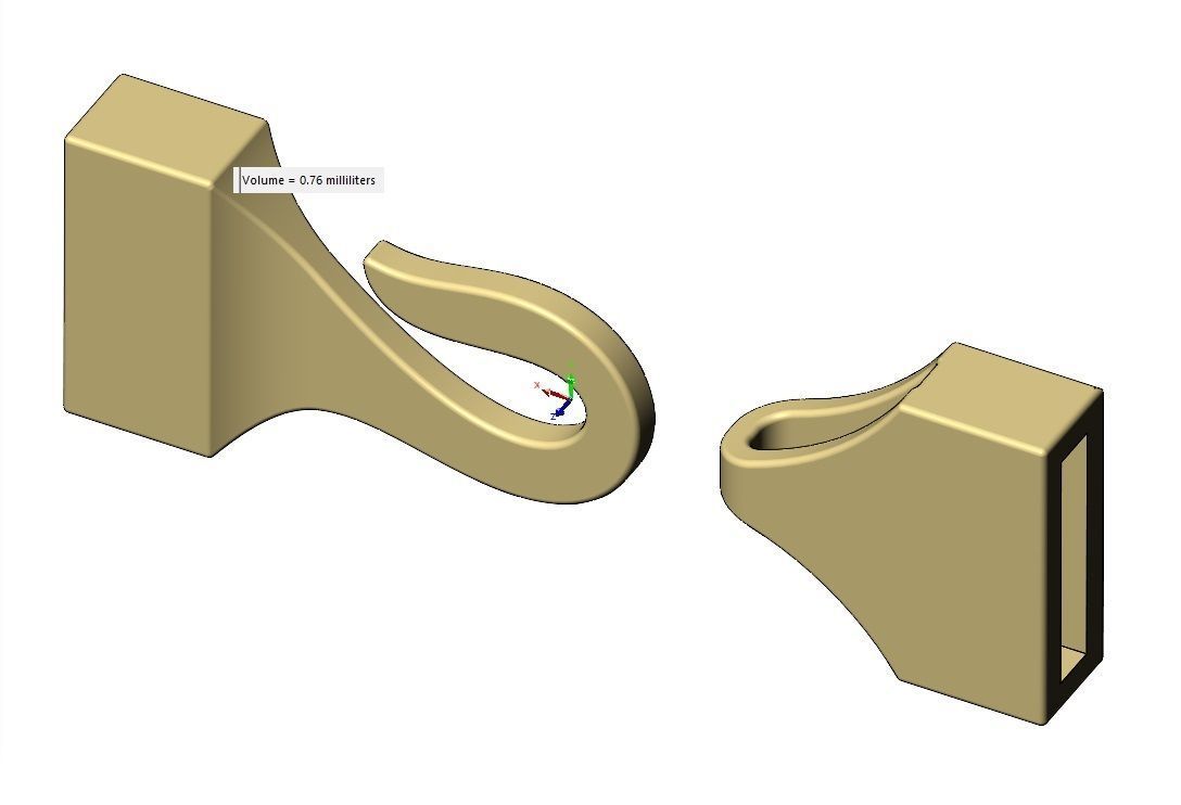 Simple hook clasp for bracelet and chain necklace closure 3D print model_11