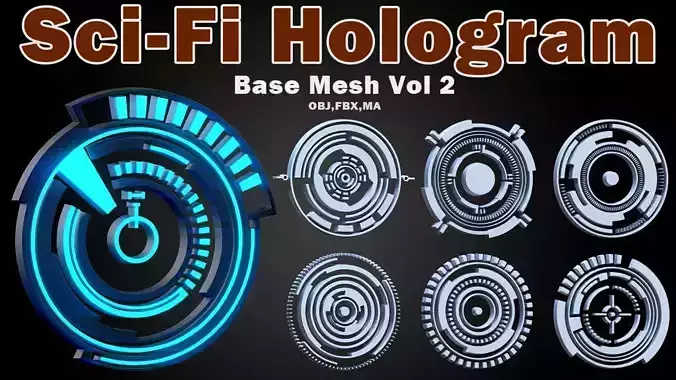 Sci-fi Hologram Base Mesh Vol 2 Low-poly 3D model