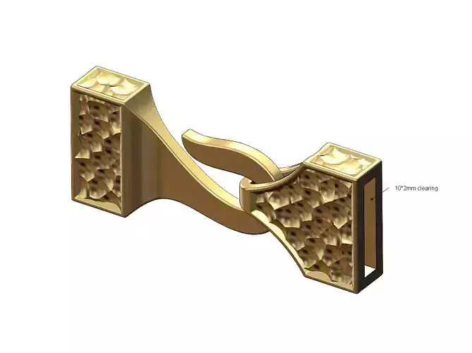 Hammered texture hook clasp for bracelets and chains 3D print model