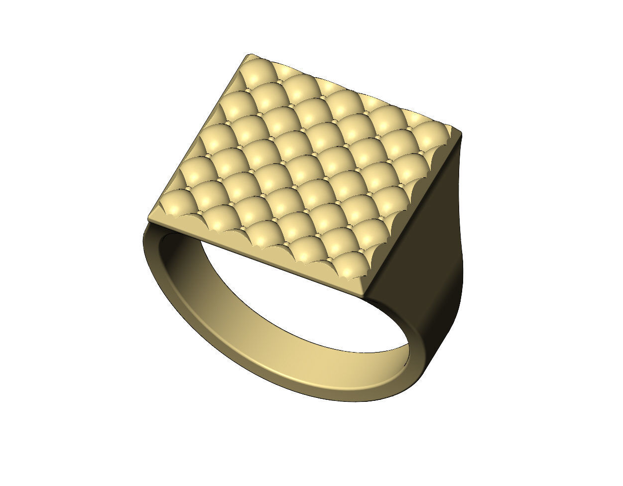 Capitone leather pattern square signet US sizes 7to11 3D print model_7