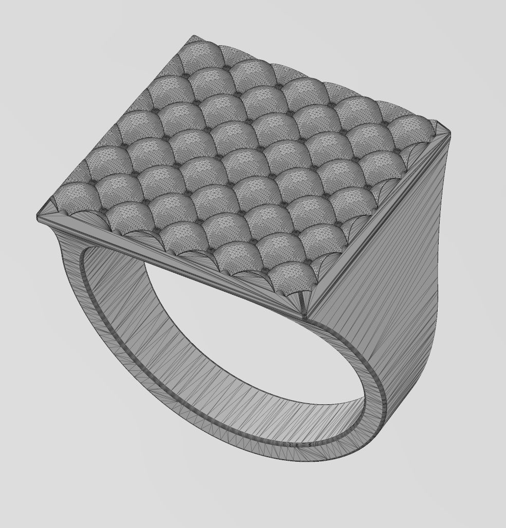 Capitone leather pattern square signet US sizes 7to11 3D print model_15