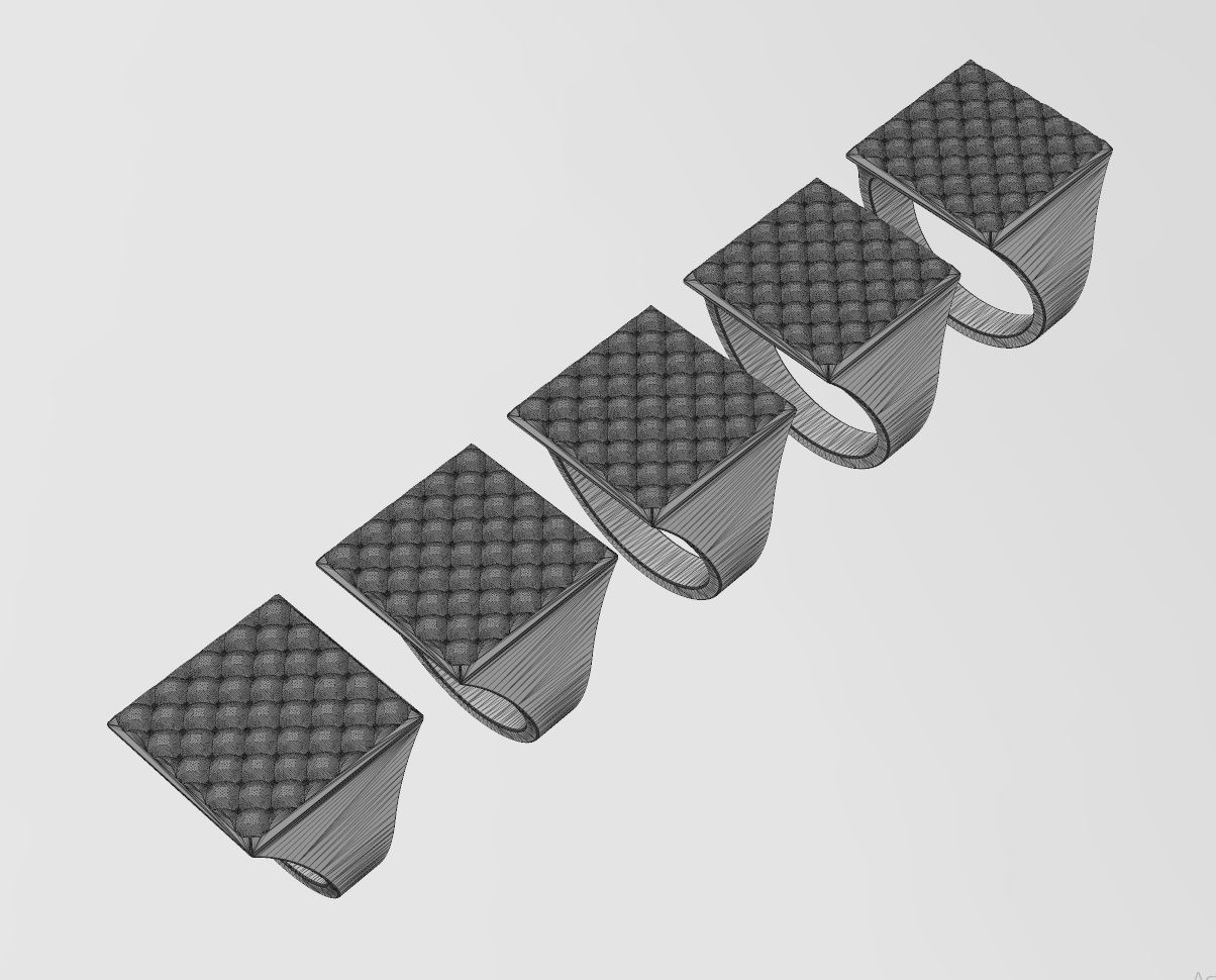 Capitone leather pattern square signet US sizes 7to11 3D print model_14