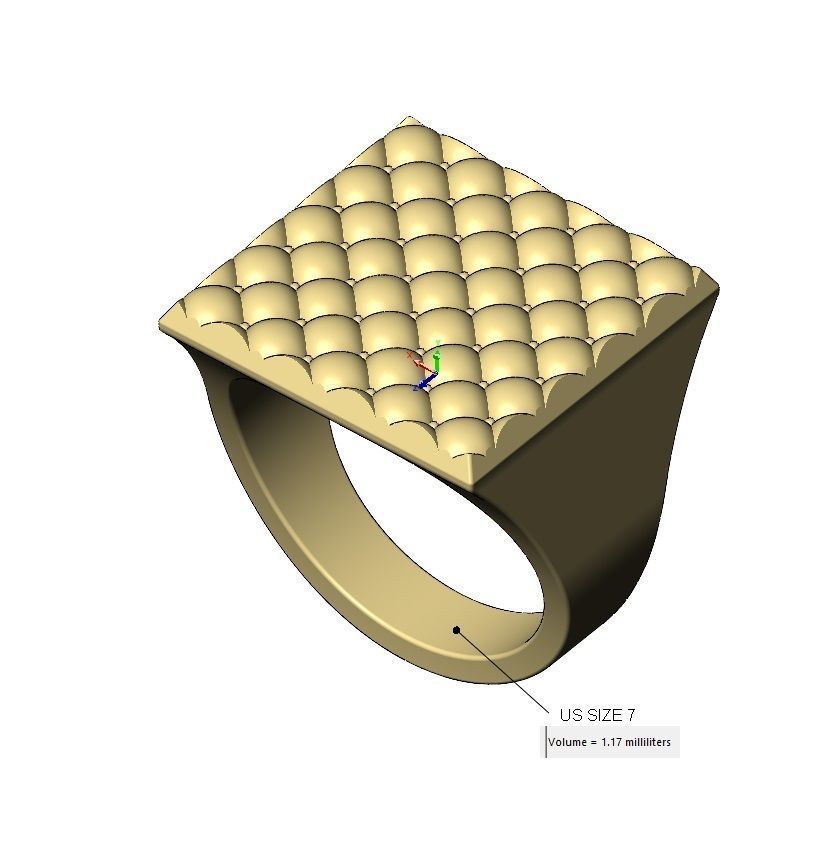 Capitone leather pattern square signet US sizes 7to11 3D print model_17