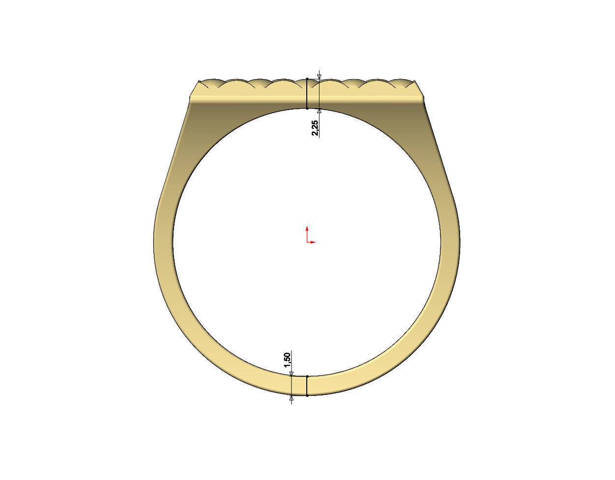 Capitone leather pattern square signet US sizes 7to11 3D print model_8