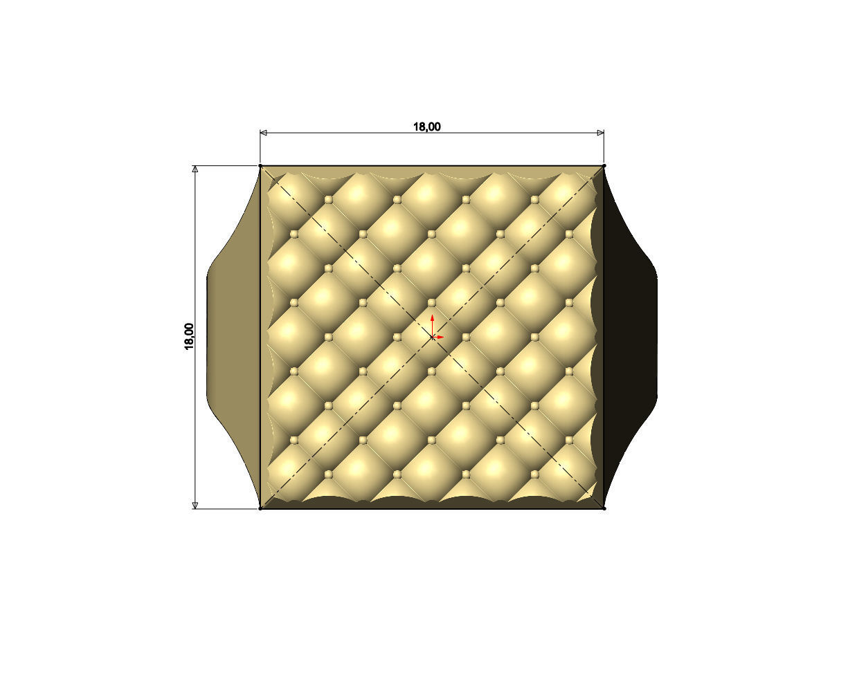 Capitone leather pattern square signet US sizes 7to11 3D print model_9