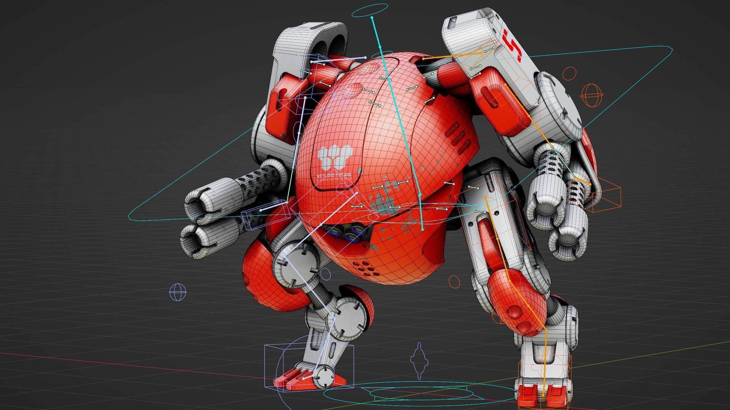 MILITARY BOT M-200 Rigged for Unreal Engine - Unity - MIXAMO 3D model_37