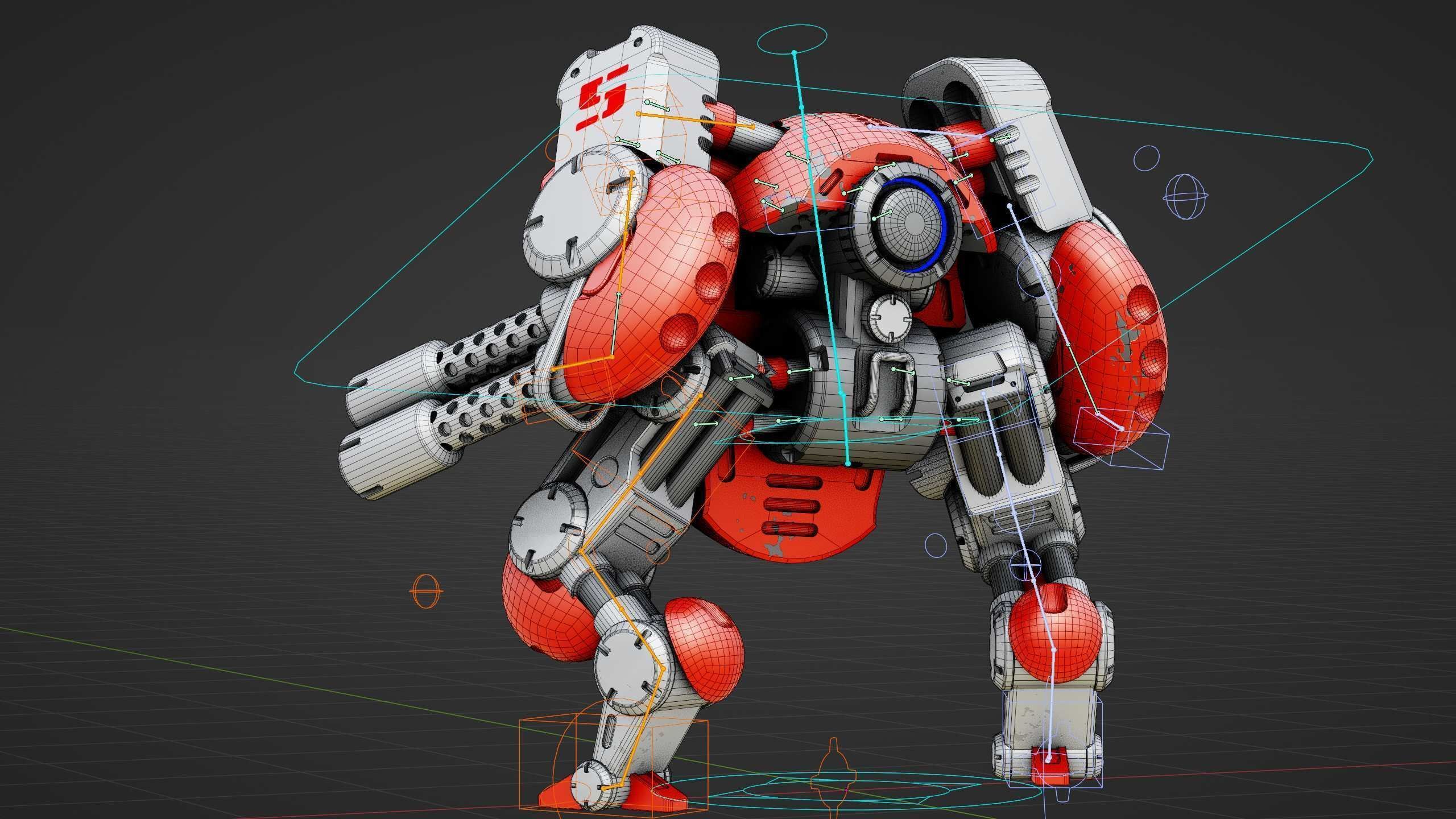 MILITARY BOT M-200 Rigged for Unreal Engine - Unity - MIXAMO 3D model_38