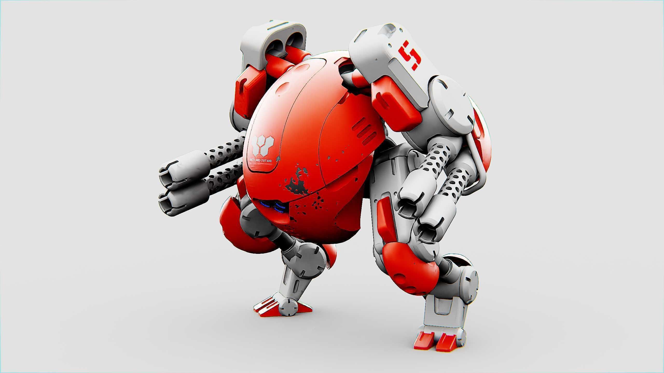 MILITARY BOT M-200 Rigged for Unreal Engine - Unity - MIXAMO 3D model_19