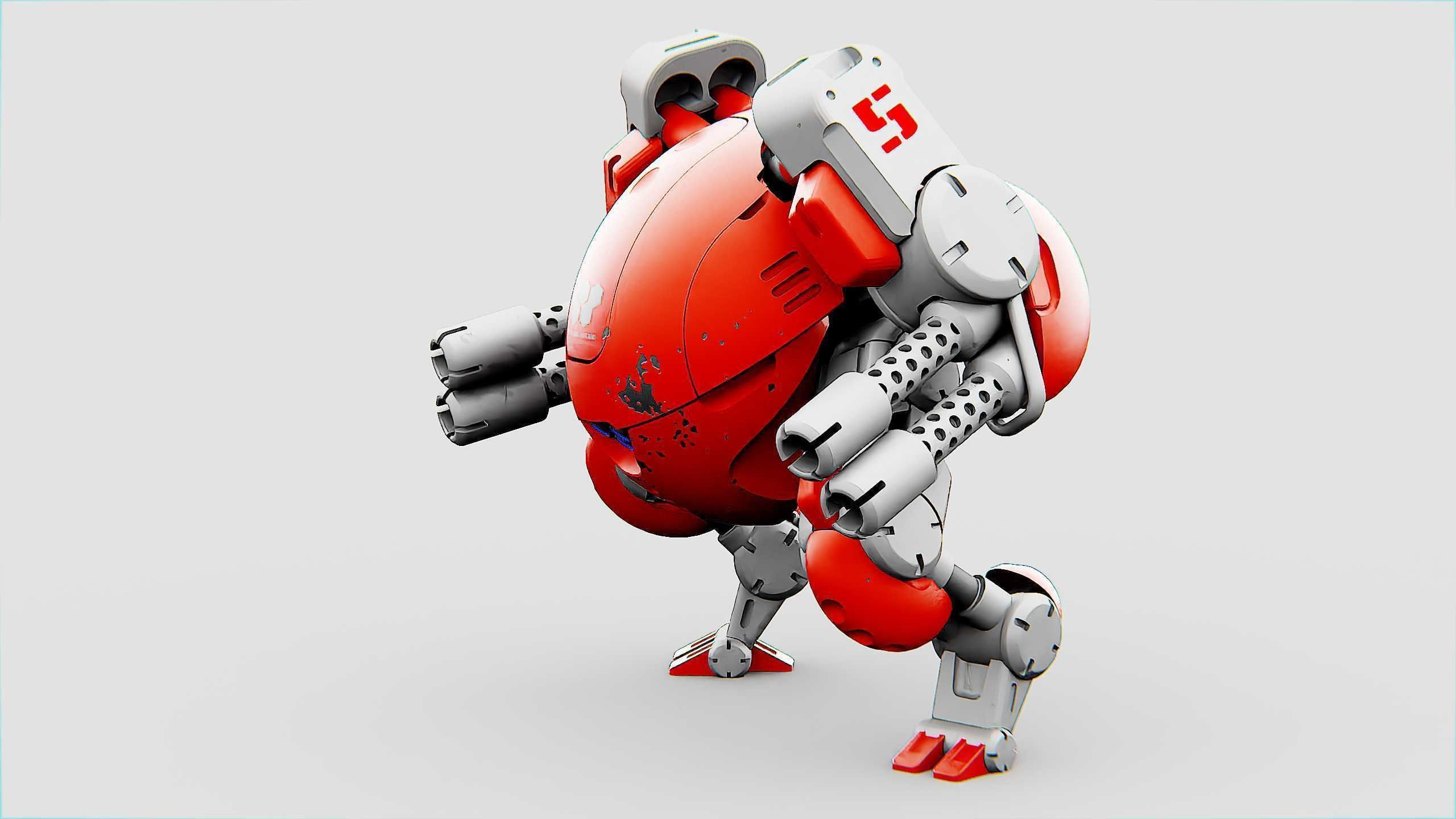 MILITARY BOT M-200 Rigged for Unreal Engine - Unity - MIXAMO 3D model_18