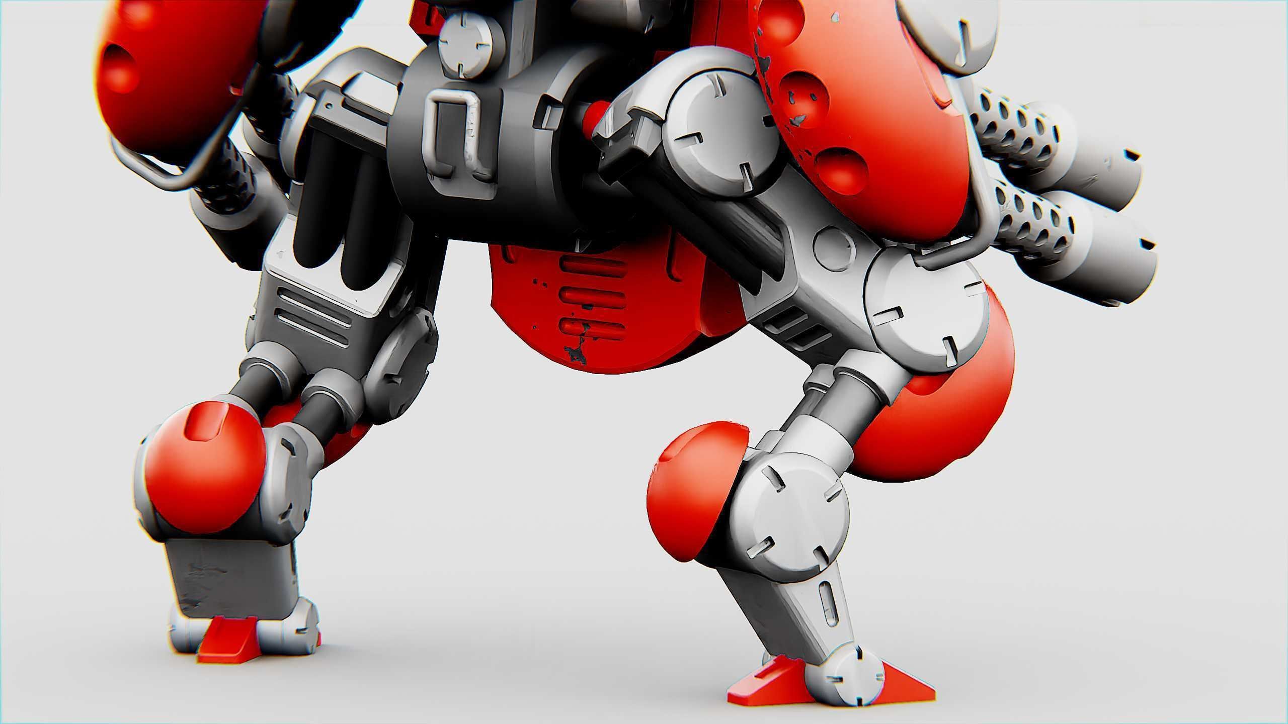 MILITARY BOT M-200 Rigged for Unreal Engine - Unity - MIXAMO 3D model_21