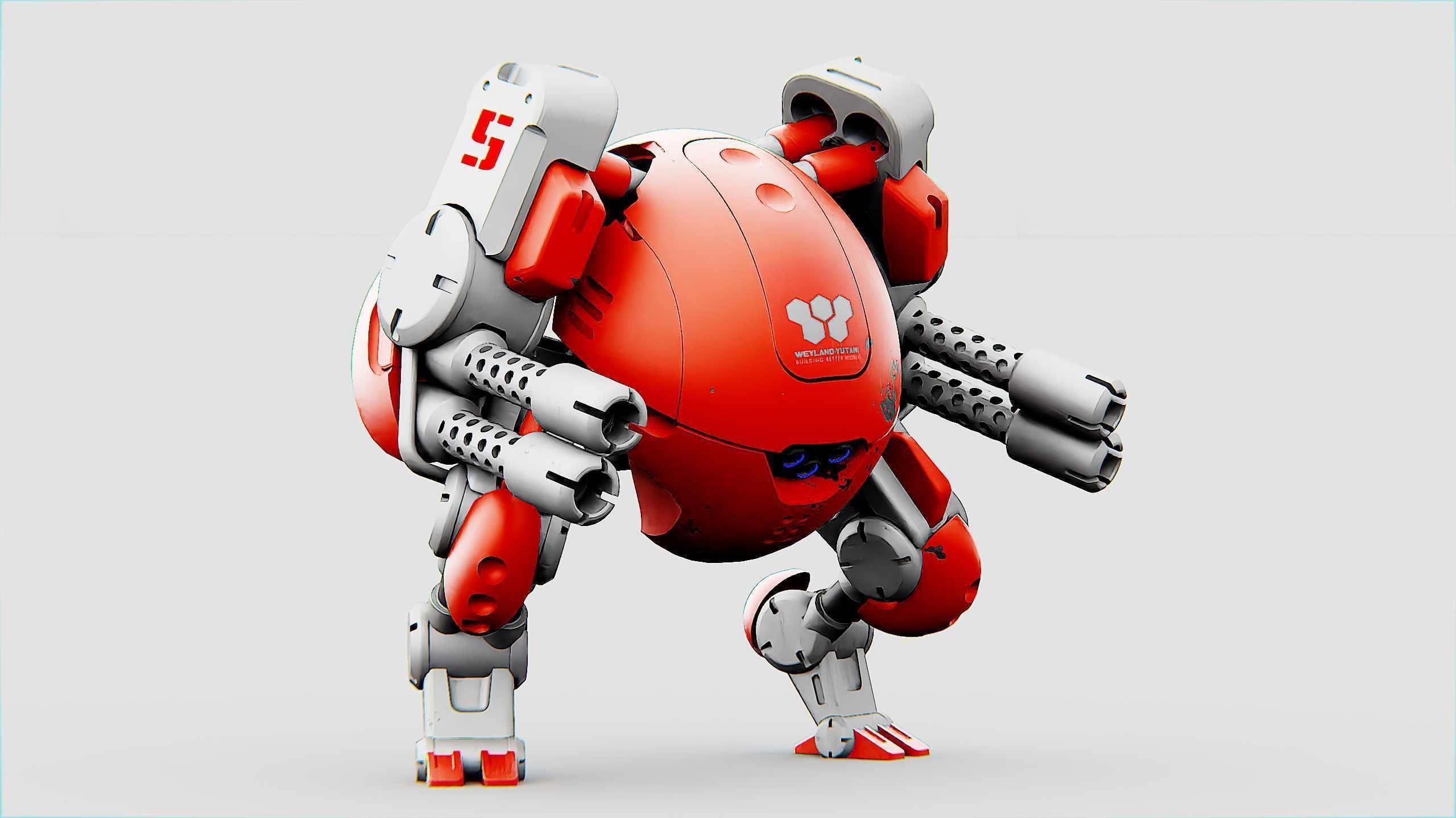 MILITARY BOT M-200 Rigged for Unreal Engine - Unity - MIXAMO 3D model_2