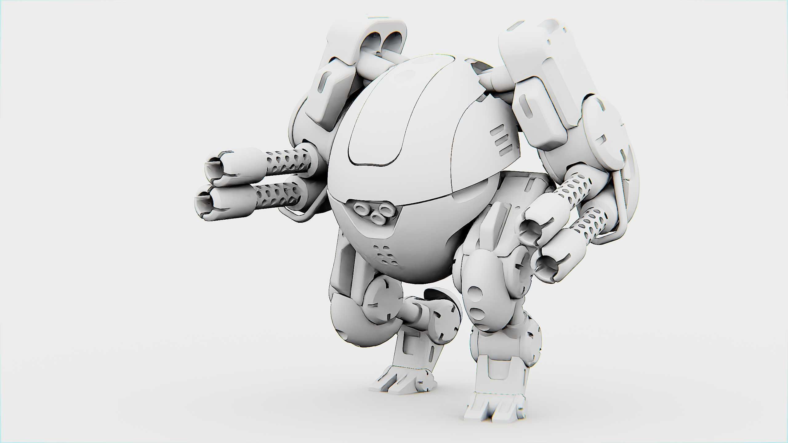 MILITARY BOT M-200 Rigged for Unreal Engine - Unity - MIXAMO 3D model_32