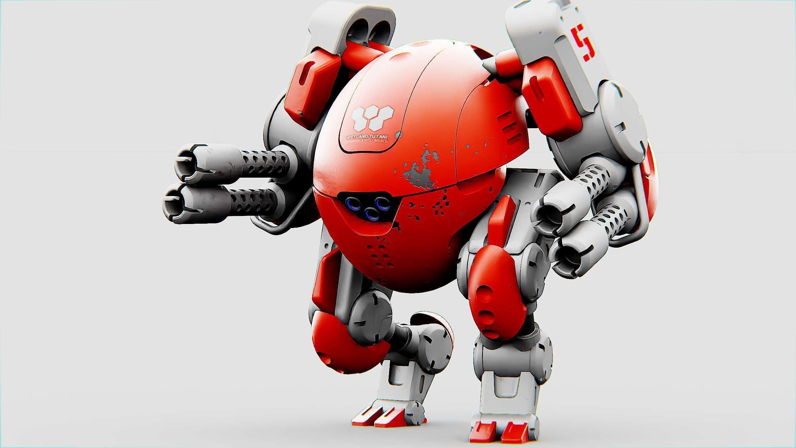 MILITARY BOT M-200 Rigged for Unreal Engine - Unity - MIXAMO 3D model_26