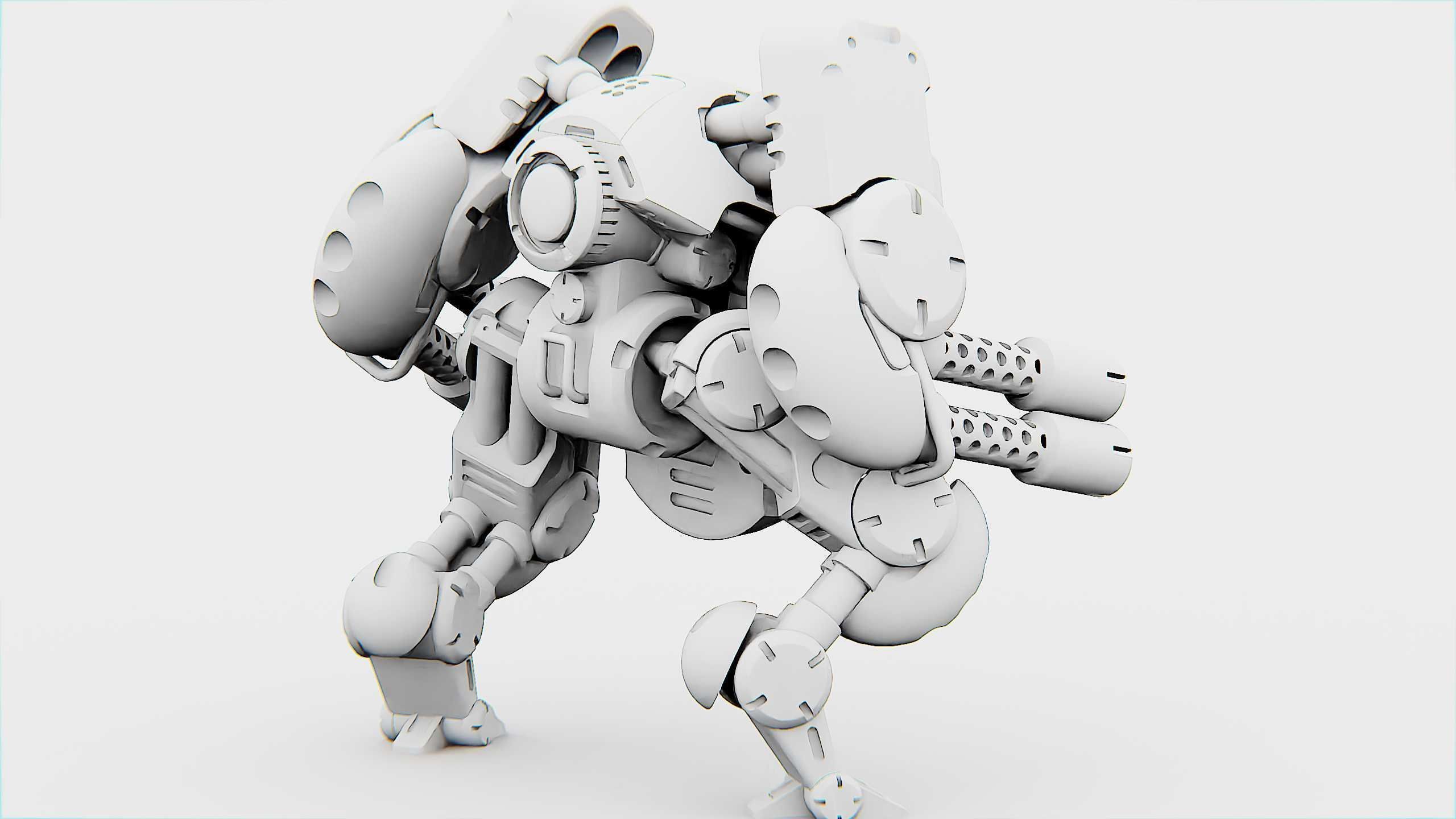 MILITARY BOT M-200 Rigged for Unreal Engine - Unity - MIXAMO 3D model_36